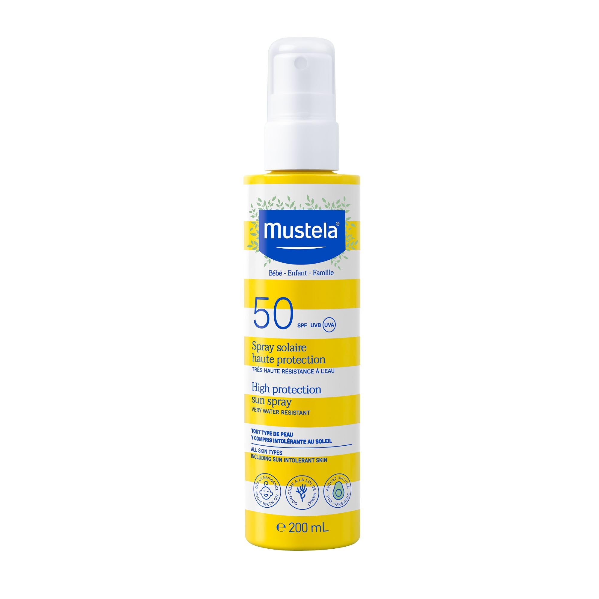 اسپری ضدآفتاب حفاظت بالا موستلا SPF 50 - بسیار مقاوم در برابر آب 200 میلی لیتر