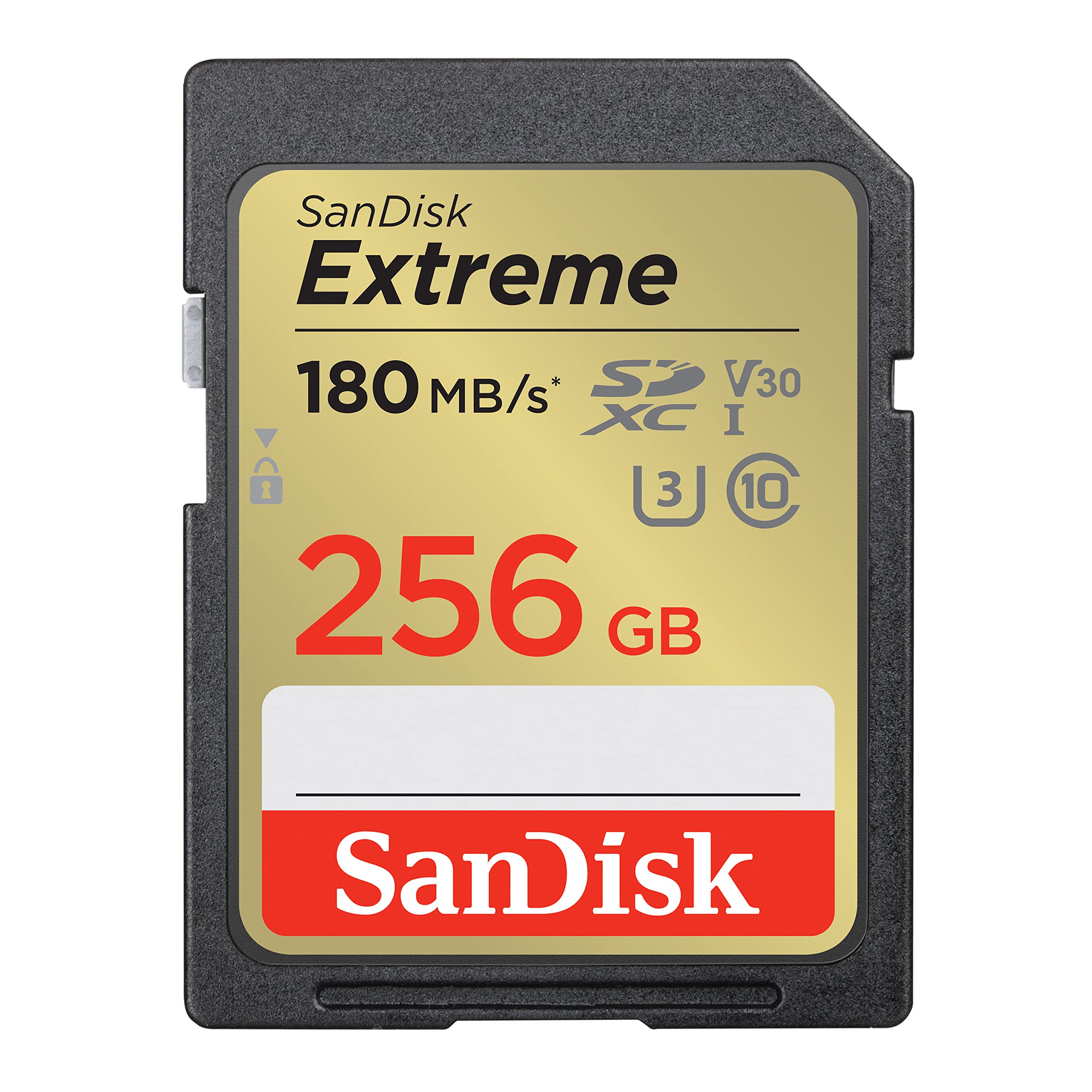 کارت حافظه SanDisk Extreme SDXC 256GB + RescuePro Deluxe، تا 180MB/s، UHS-I، کلاس 10، U3، V30 SDSDXVV 256G GNCIN، مشکی