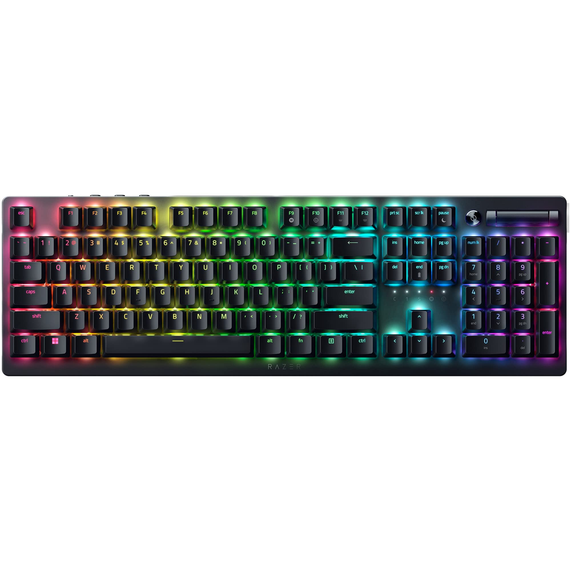کیبورد بازی Razer Deathstalker V2 Pro با نور LED RGB، وایرلس NORD، سیاه، سوییچ‌های اپتیکال (خطی)، صفحه کلید عددی