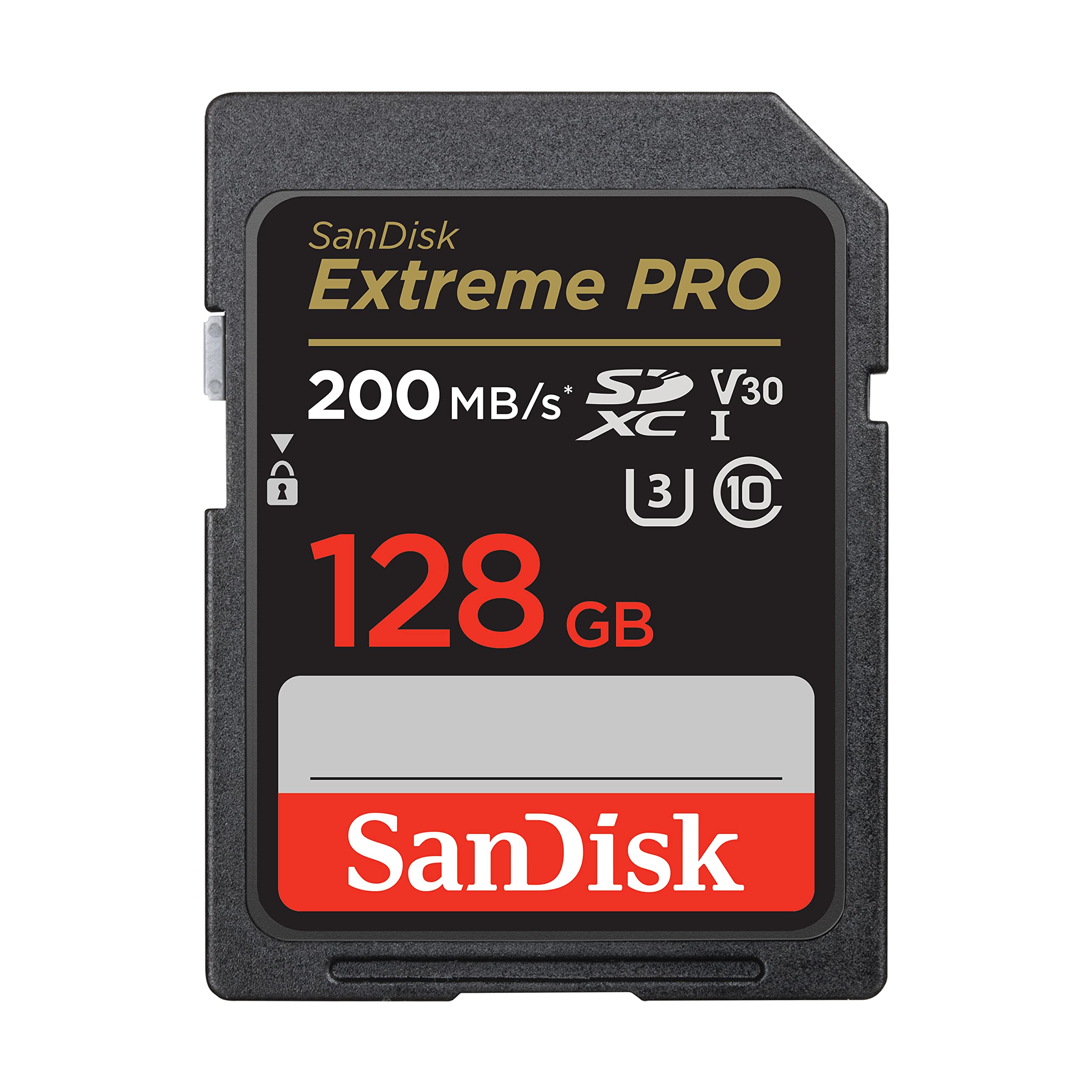 کارت SDXC SanDisk Extreme PRO 128GB + RescuePRO Deluxe، تا 200MB/s، UHS-I، Class 10، U3، V30، SDSDXXD 128G GN4IN، مشکی