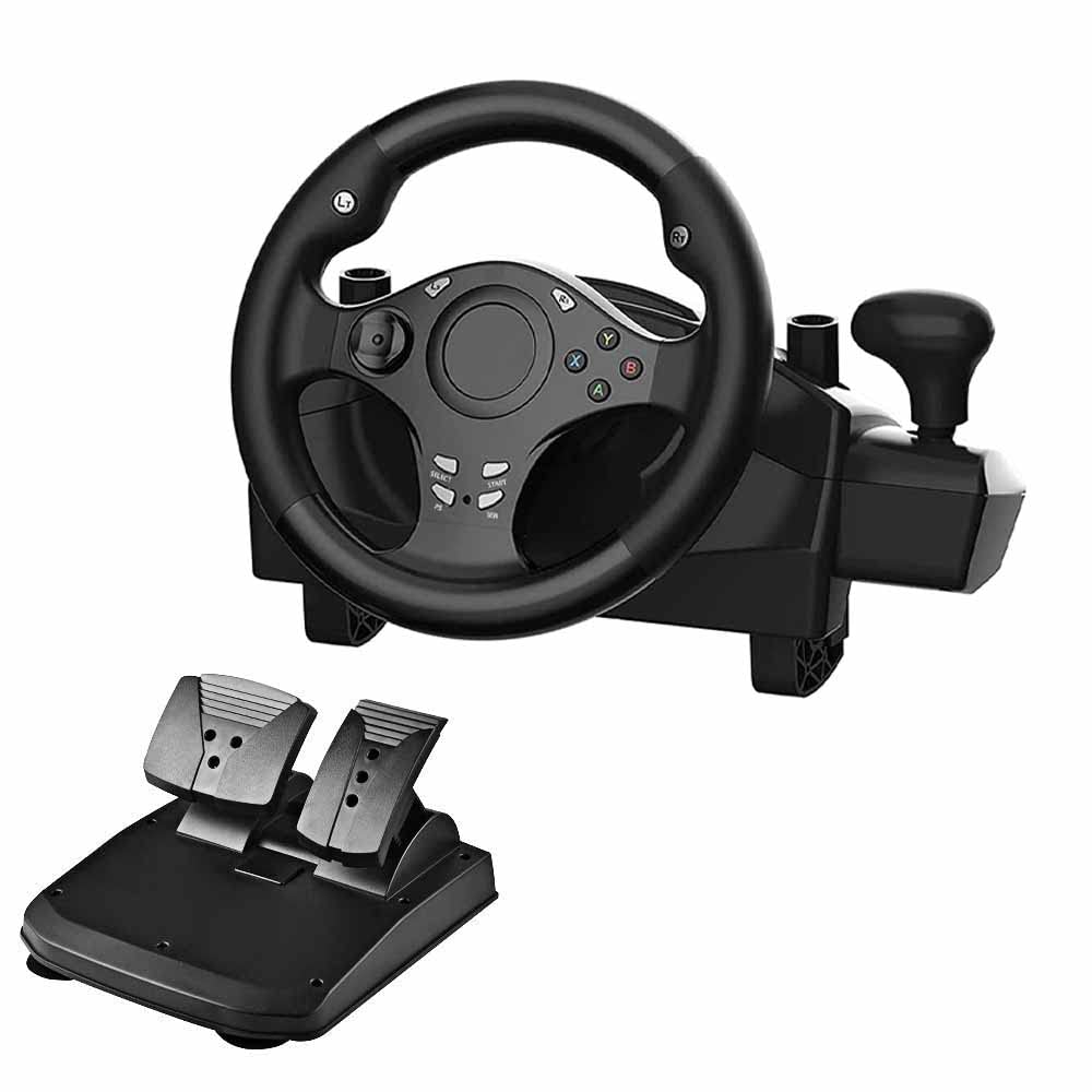 چرخ رانندگی بازی گیمینگ، فرمان رانندگی Driving Force برای بازی‌های رانندگی روی PC/Xbox One/Xbox Series X S/XBox 360/PS4/PS3/Nintendo Switch/Android با پدال‌های شتاب‌دهنده و ترمز