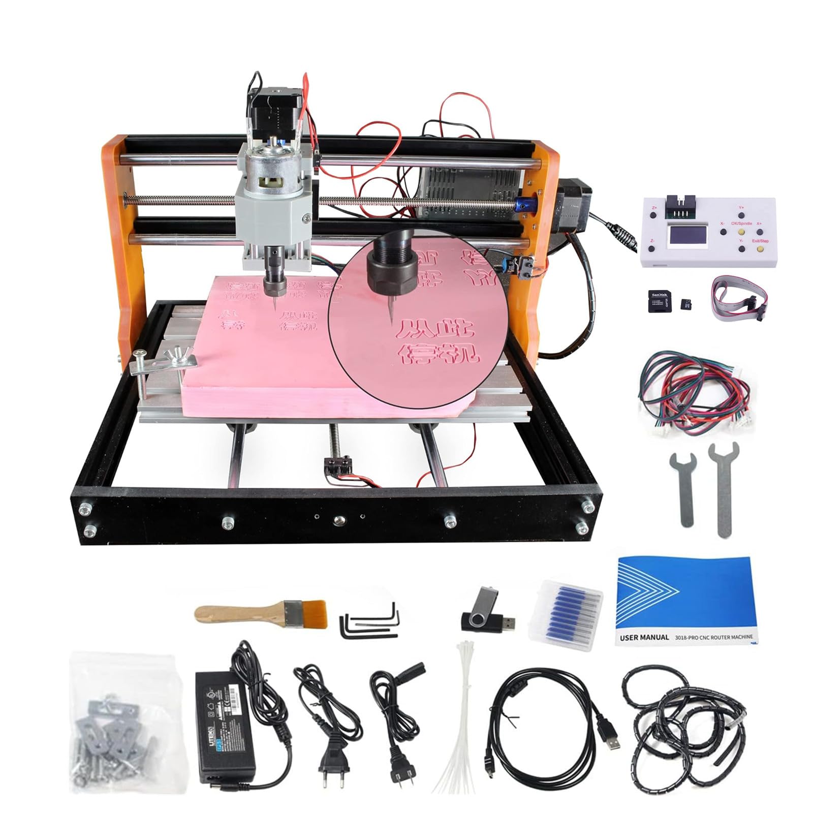 ارتقا 3018 Pro CNC Router Kit CNCTOPBAOS، با کنترل‌کننده آفلاین GRBL، با سه سوئیچ محدود کننده محور، توقف اضطراری، میلینگ ماشین حکاکی 3018-PRO DIY Mini Desktop برش چوب، اکریلیک، PVC، PCB