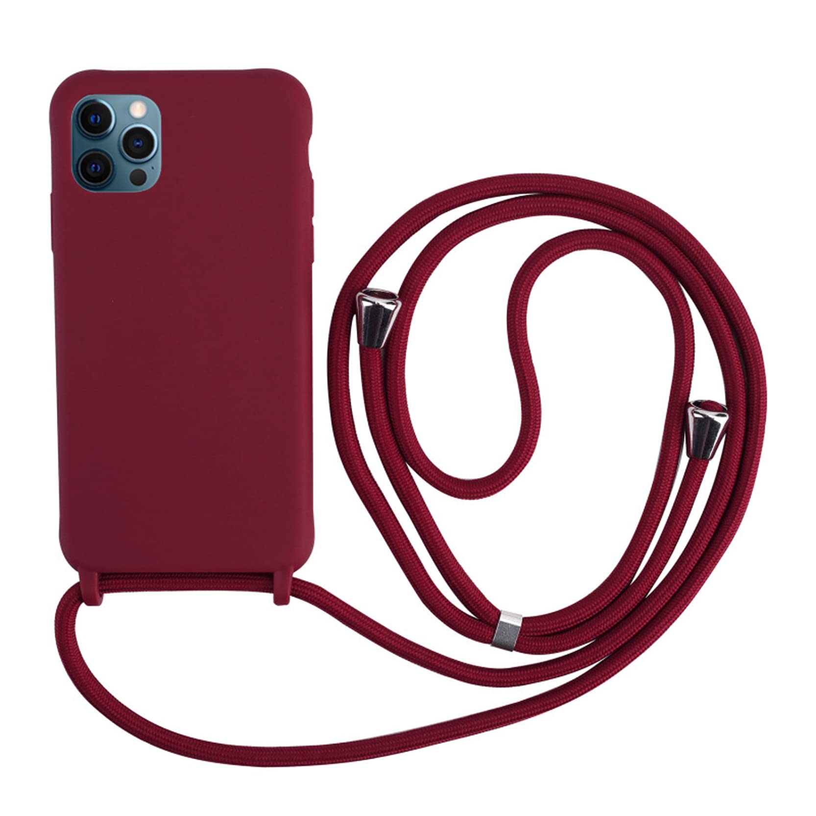 کیس Crossbody 2NDSPRlNG سازگار با iPhone 13 Pro 6.1، قاب نرم سیلیکونی با بند گردنی دور کمر، قرمز iPhone 13 Pro 6.1 قرمز