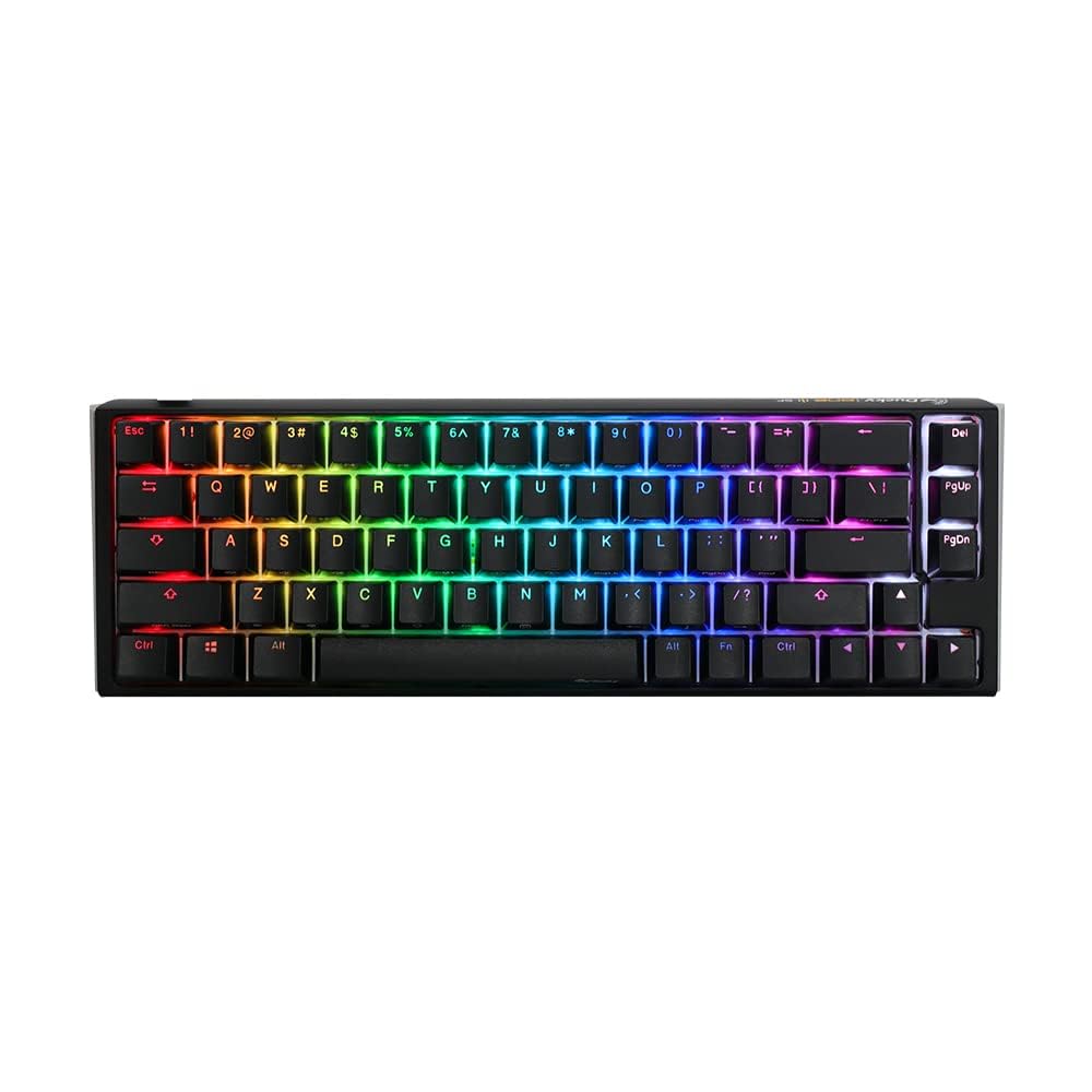 کیبرد مکانیکی Ducky One 3 Classic Black SF 65% با سوئیچ های قرمز و نورپردازی RGB - تجربه تایپینگ کوچک، مقاوم و صاف چیری قرمز (یو اس) 65% Ducky One 3 Classic سیاه/سفید
