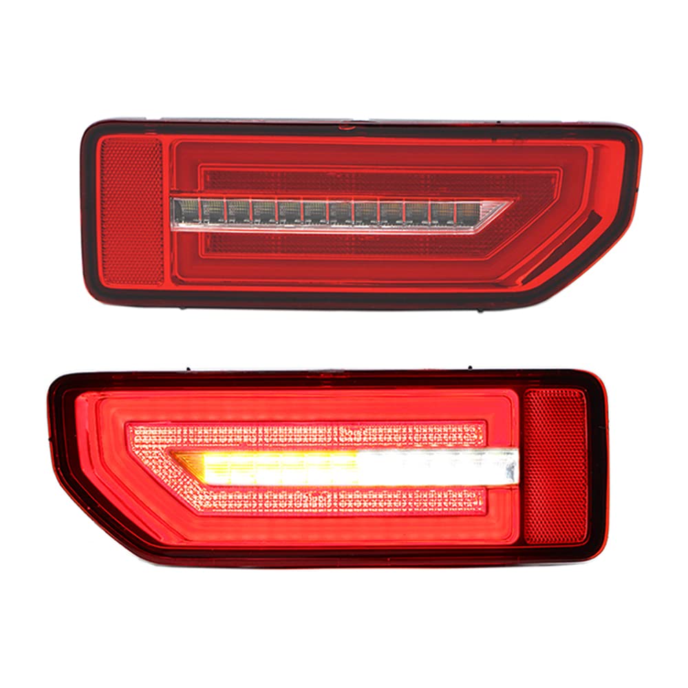 لوازم جانبی چراغ عقب LED Dreamseek سازگار با Suzuki Jimny ۲۰۱۹، ۲۰۲۰، ۲۰۲۱، ۲۰۲۲، ۲۰۲۳، ۲۰۲۴، ۲۰۲۵ چراغ ترمز عقب تاشو با چراغ راه‌نمای دور بازهمیشه شتابی و اتصال و پخش (لنز قرمز)