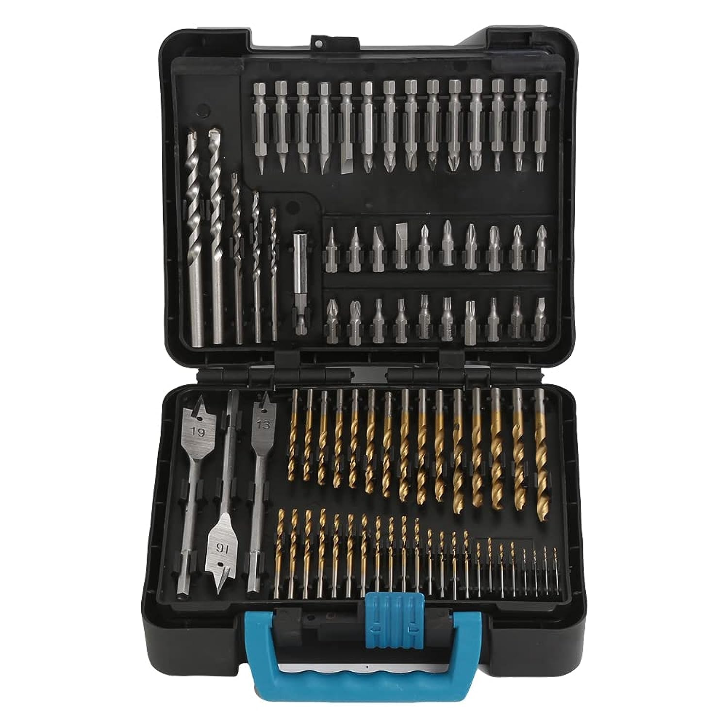 مجموعه 204 تایی بیت حفاری VTOOLS با بیت‌های HSS و مورد نگهداری برای حفاری فلزات، چوب و بتن، مجموعه 204 عددی (چوب، فلز، بتن) VT2127