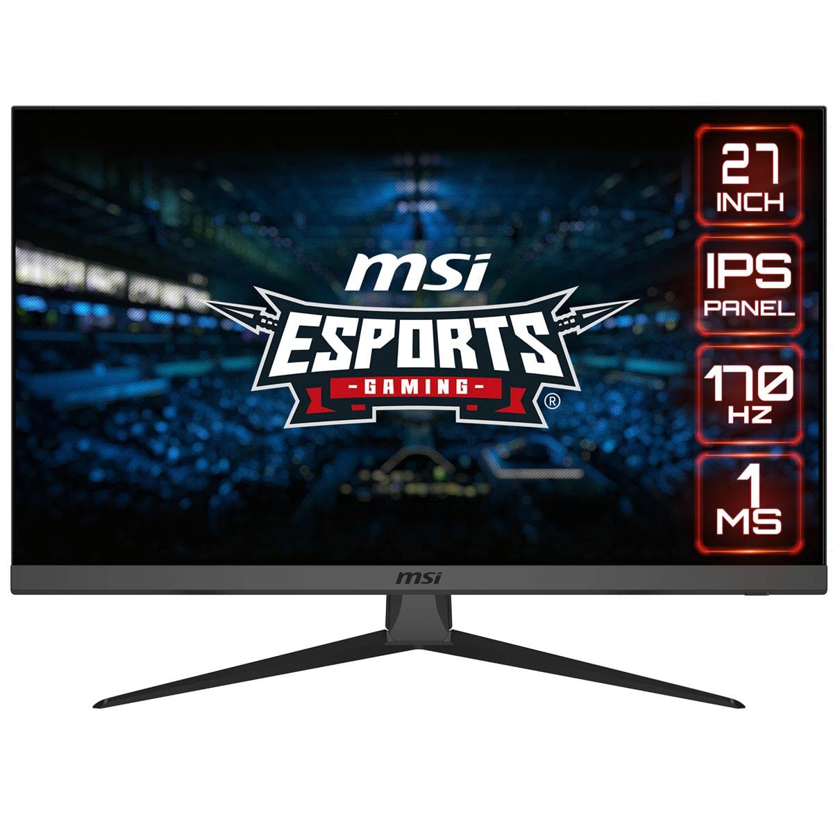 MSI G2722, 27" Gaming Monitor, 1920 x 1080 (FHD), IPS, 1ms, 170Hz, FreeSync Premium, HDMI, Displayport, Tilt, سیاه