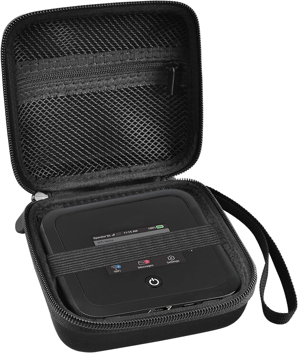 قاب حمل و نقل مسافرتی سازگار با روتر NETGEAR Nighthawk M6 Pro MR6150 6500/ M5 5G MR5200 5100/ M1 M2 MR2100 MR1100 Mobile Hotspot. نگهدارنده حمل و نقل روتر WiFi با جیب مش (تنها جعبه)