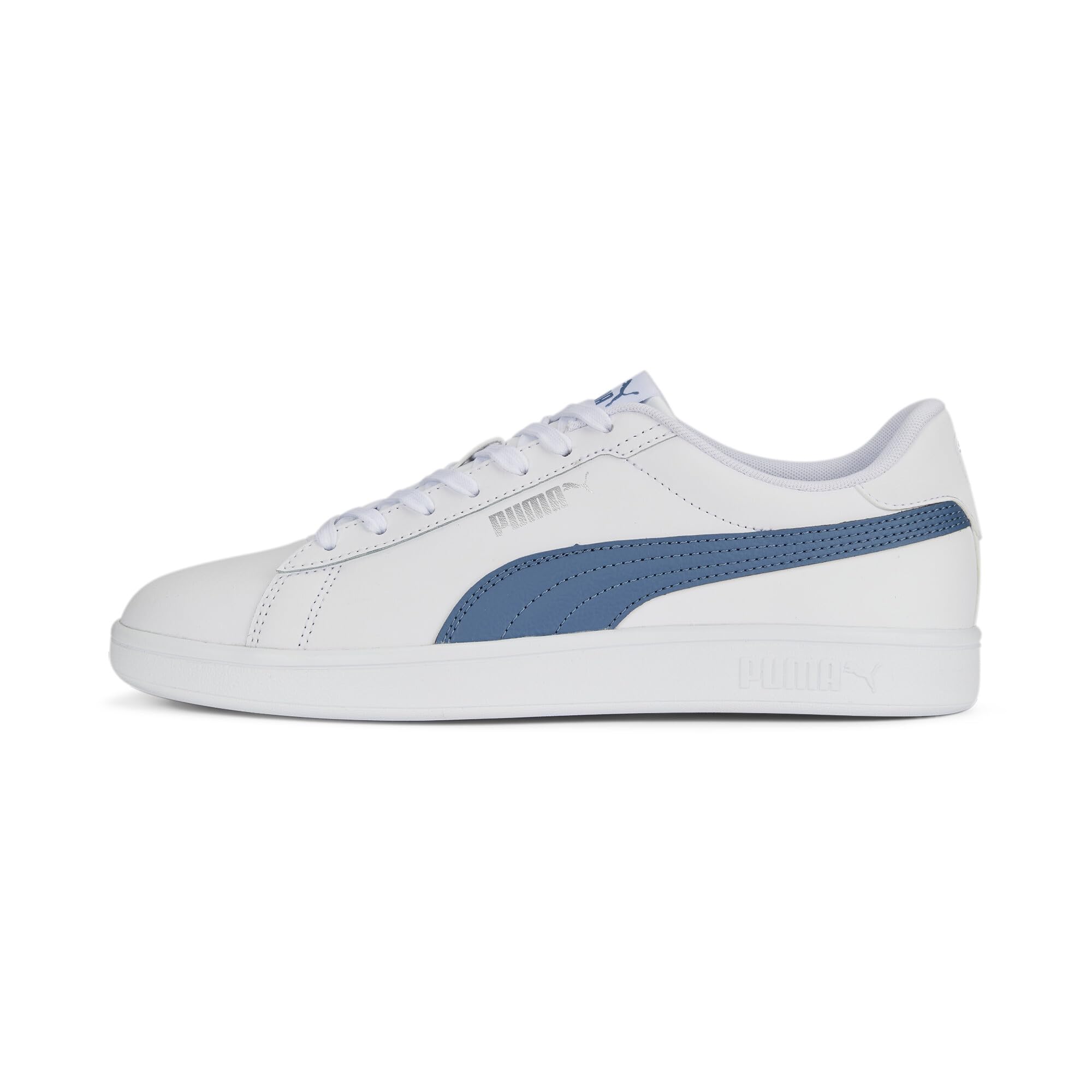 کفش‌های ورزشی مردانه PUMA Smash V2 Low-Top سایز 41 اروپا سفید Puma سرسره عمیق نقره‌ای Puma