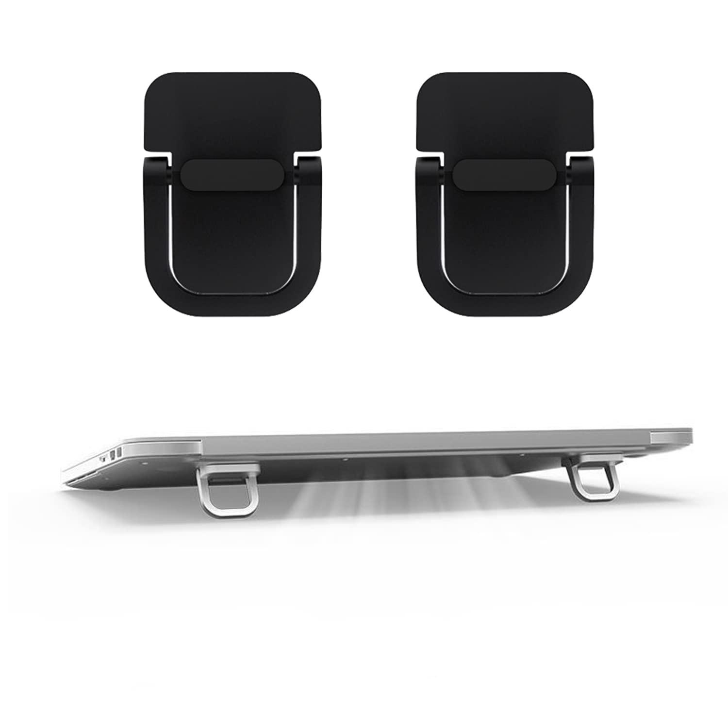 استند کیبورد WedFeir 2 قطعه، استند لپ تاپ کوچک برای میز، استند قابل حمل لپ تاپ سازگار با MacBook Air Pro، Dell XPS، Lenovo، HP و ... (مشکی)