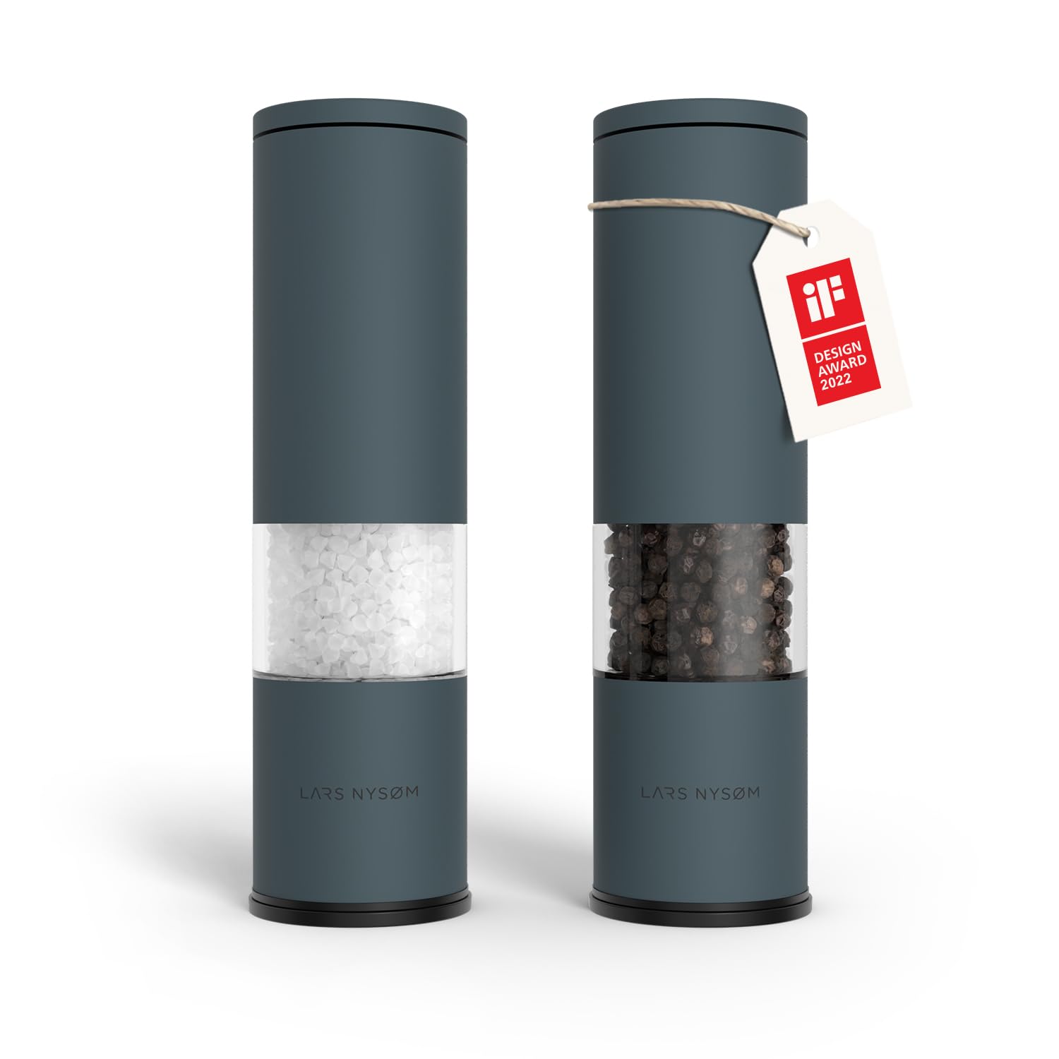 مجموعه ست ست چشم‌پز South Salt and Pepper Mills با قابلیت تنظیم فولاد ضدزنگ سرامیک دارای ۲ تکه طراحی نایسوم نمک و فلفل | مجموعه اسپایس میلز دستی (سنگ آبی) | مجموعه‌ای دو تکه طاحی سنگ آبی
