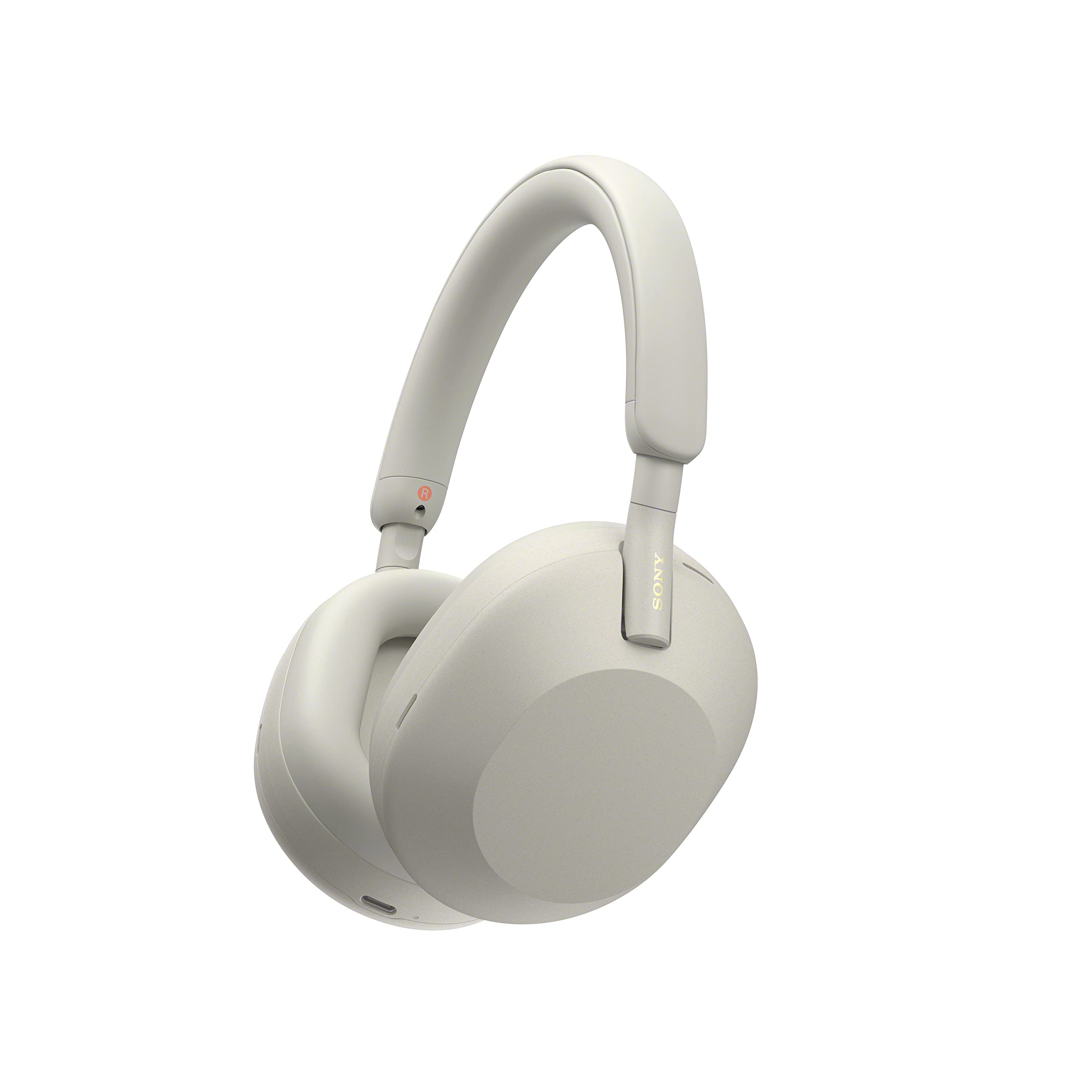 هدفون بی‌سیم لغو نویز Sony WH-1000XM5، با کیفیت صدای Hi-Res، بهترین کیفیت تماس تلفنی، عمر باتری ۳۰ ساعته، تشخیص اتصال به دستگاه، دستیار صوتی الکسا، قابلیت اتصال به چند دستگاه همزمان - رنگ نقره‌ای
