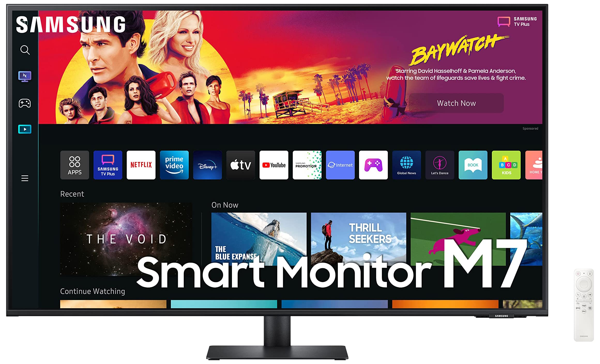 تلویزیون و مانیتور هوشمند ۴K UHD USB-C سری M70B سامسونگ 43 اینچ، با قابلیت استریمینگ، ورودی HDMI ۲.۱، HDR10، صفحه‌نمایش بی‌سیم، هاب‌های بازی و اینترنت اشیاء، دارای سیستم صوتی الکسا، مدل LS43BM702UNXZA، رنگ مشکی، سال ۲۰۲۲