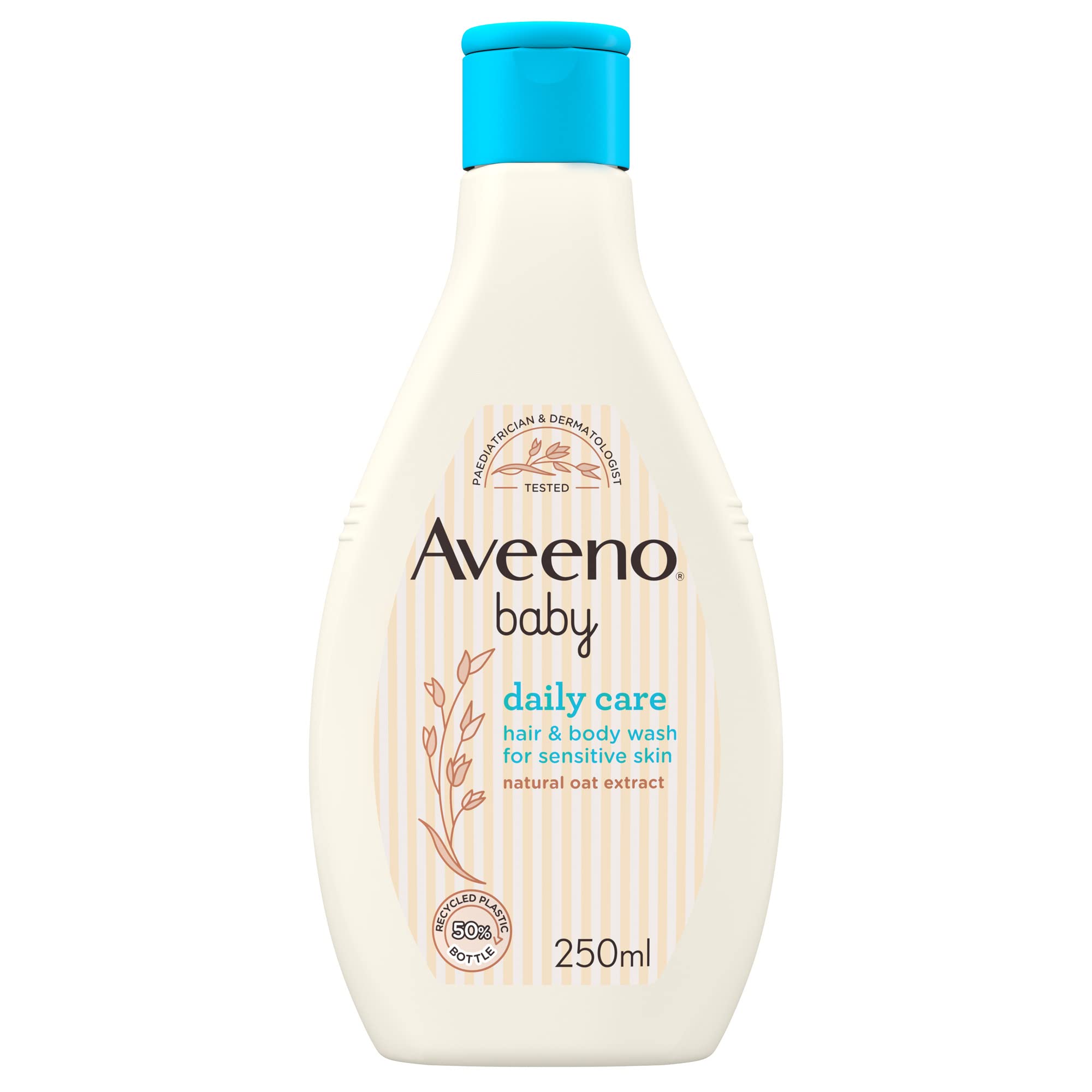 شامپو و بدن صابون بچه Aveeno Daily Care، فرمول با عطر خفیف برای تمیز کردن و تغذیه از سر تا پا، ایده‌آل برای نوزادان و پوست‌های حساس، ۲۵۰ میلی‌لیتر