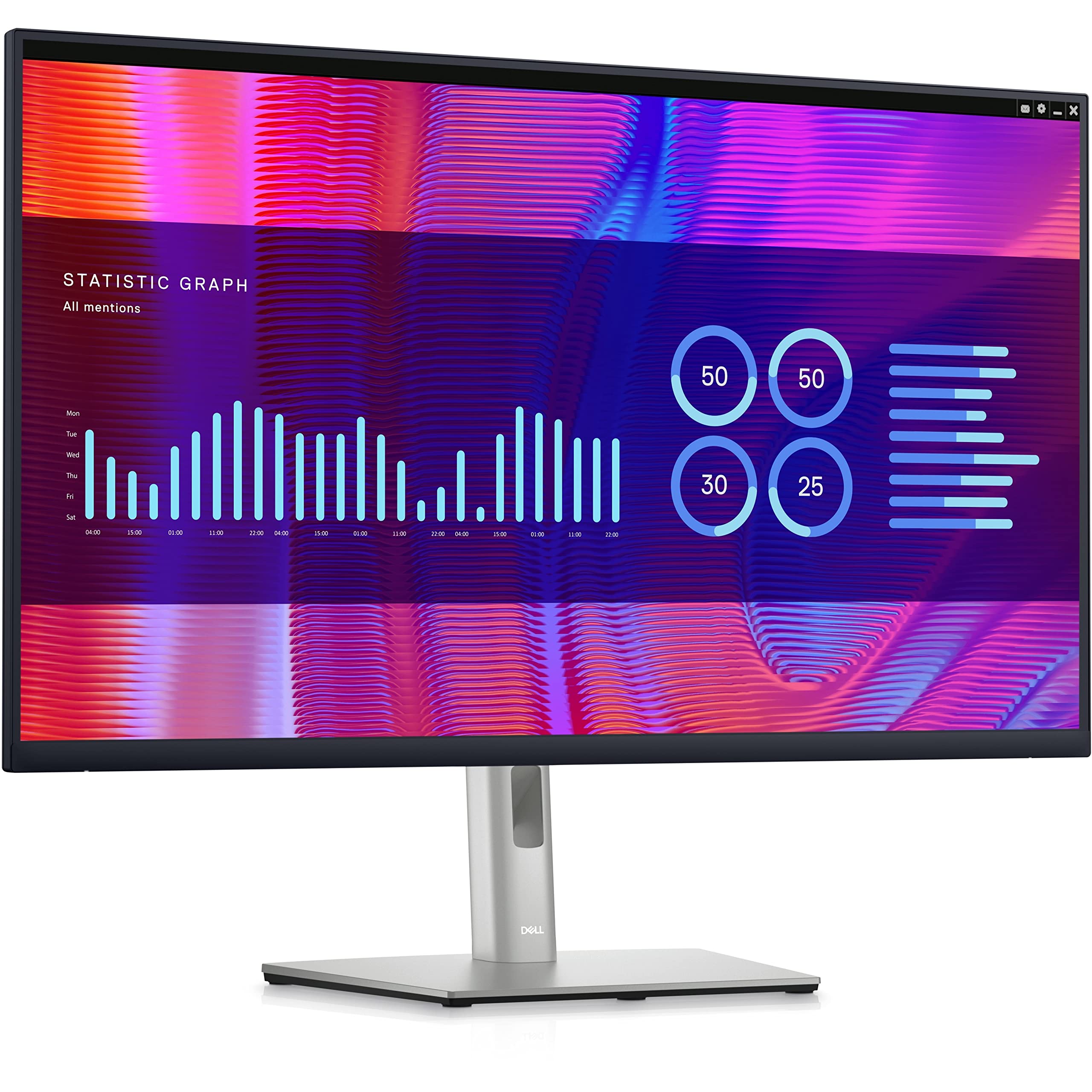 مانیتور مایع کریستالی و رهبر نور قابل حمل دل جنرال الکتریک 31.5 اینچی با کیفیت تصویر QHD - 16:9 - سیاه، نقره ای