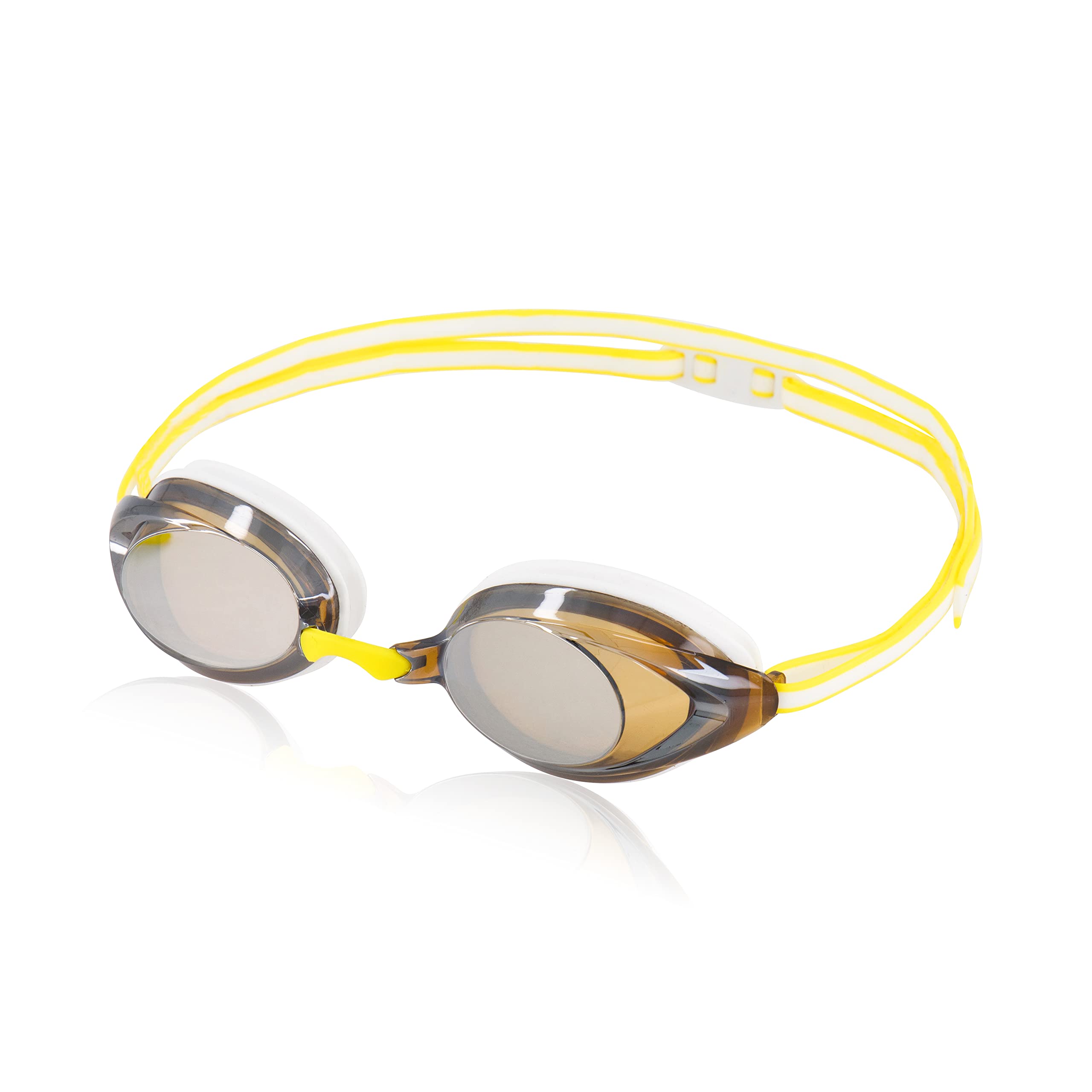 Speedo ساعت شیشه‌های شنا بانوان Mirrored Vanquisher 2.0 اندازه یک سایز سفید/کهربایی/نقره‌ای