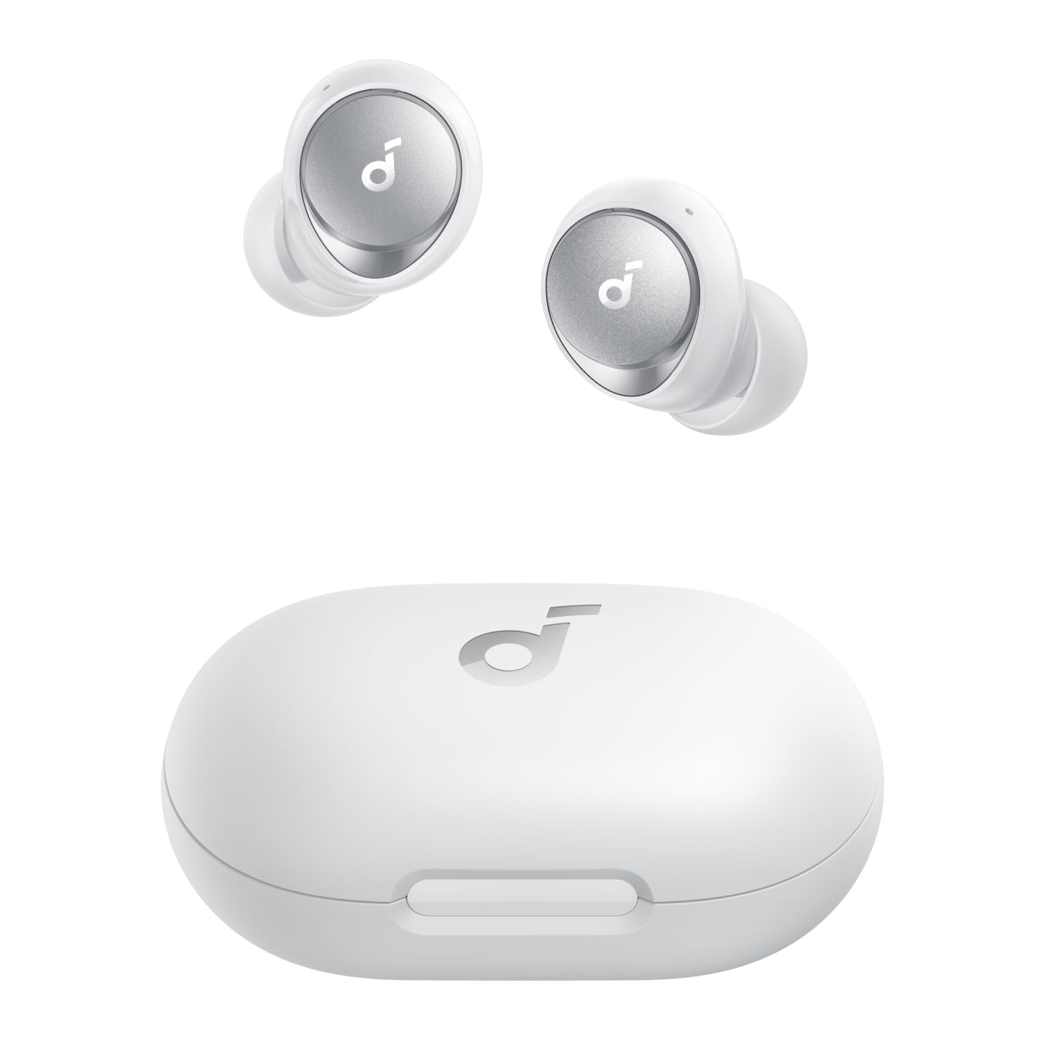 هدفون بی‌سیم ضد نویز فعال قابل تنظیم Space A40 از Soundcore توسط Anker، کاهش نویز تا ۹۸٪، زمان پخش ۵۰ ساعته، صدای با کیفیت بالا، سازگاری خوب، سفارشی سازی اپلیکیشن، شارژ بی‌سیم رنگ سفید