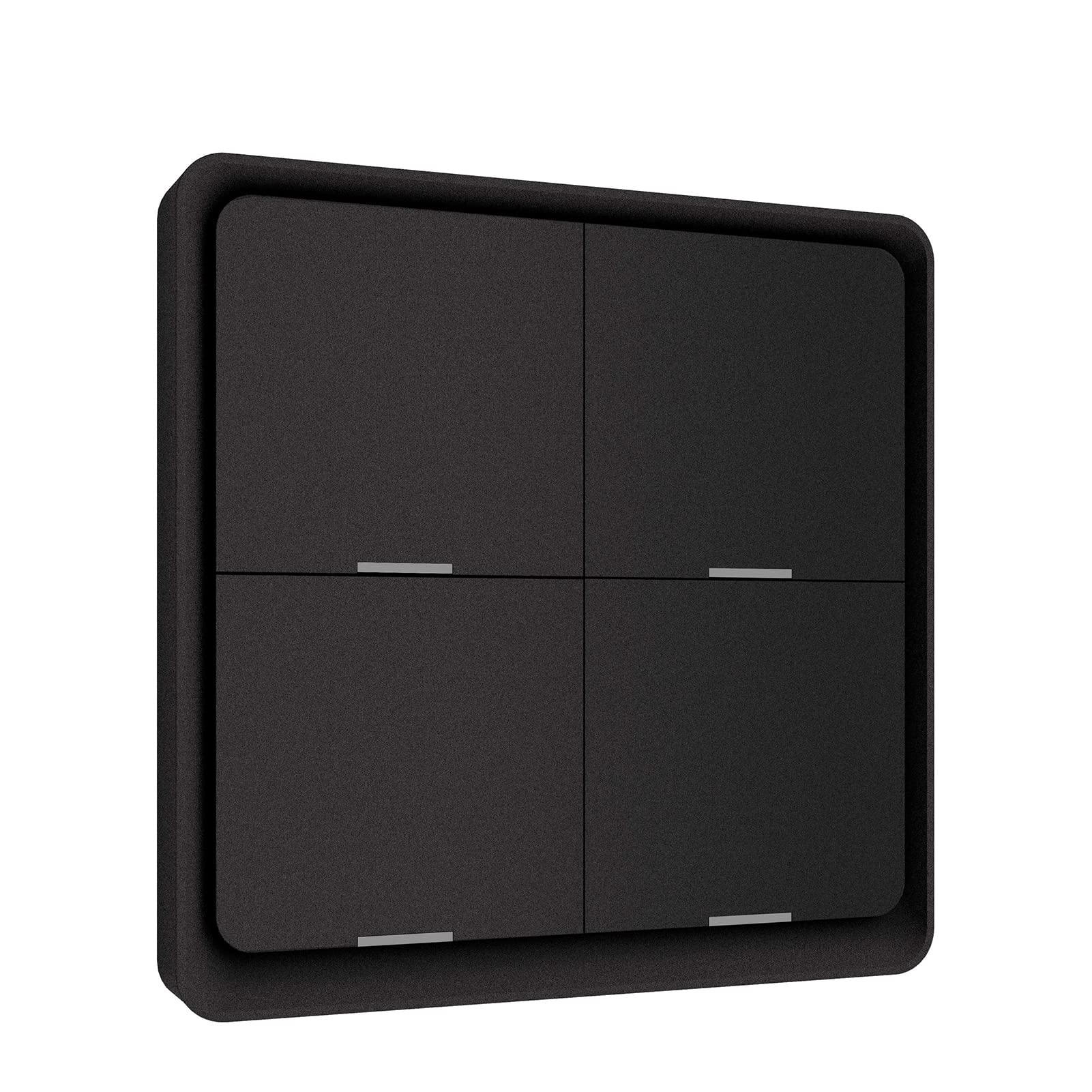 کلید تغییر سناریو بی‌سیم Graflsoa، دکمه فشار Smart Switch دیواری با پنل قابل شارژ، کنترل از راه دور از طریق اپلیکیشن Tuya/Smart Life برای دستگاه‌های خانه هوشمند (نیازمند هاب ZigBee)، 4 گانه سیاه