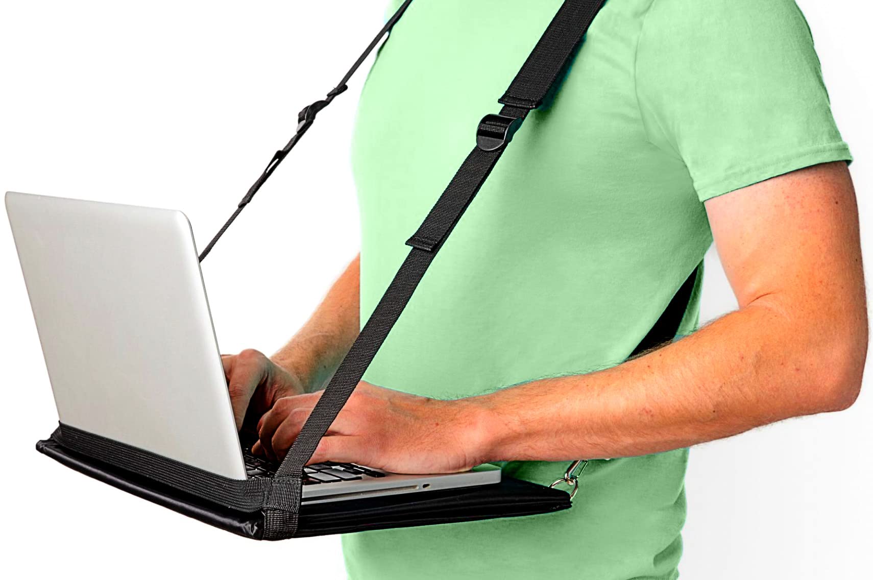 Office Up Laptop Harness، میز ایستاده، میز دست‌زن غیرقابل استفاده برای دفتر (16 ") یا حامل پیاده‌روی تلفن همراه، ایستاده‌ای قابل تنظیم و قابل حمل