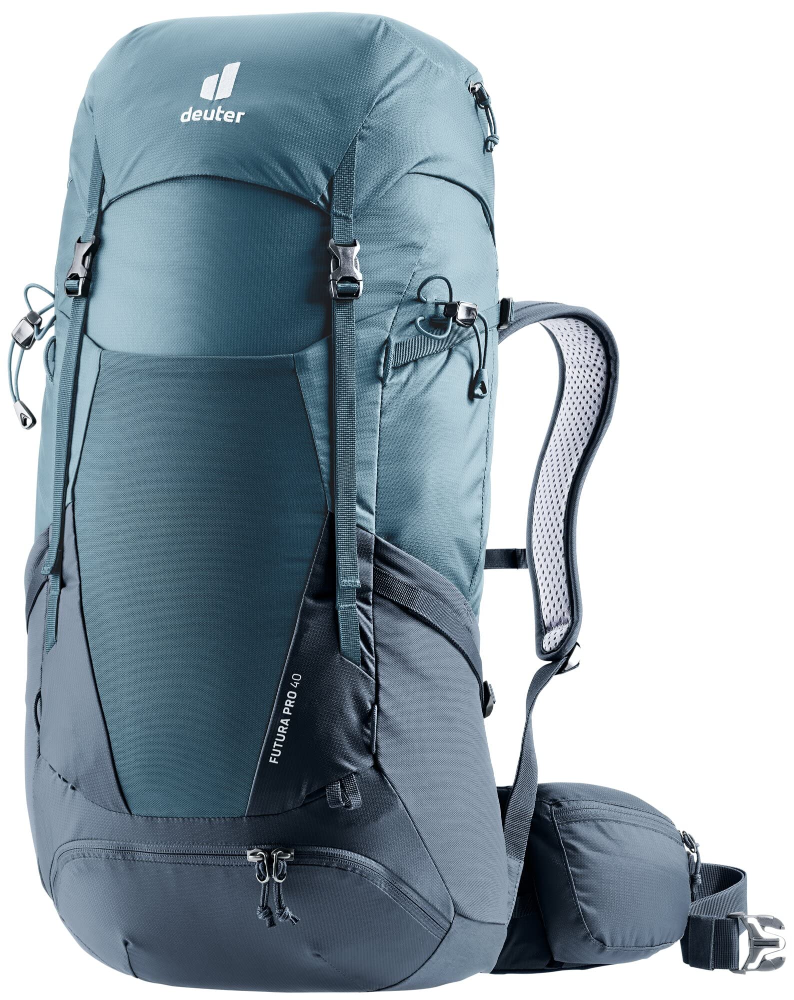 کوله‌پشتی کوهنوردی Deuter Futura Pro 40 با ظرفیت ۴۰ لیتر مدل ۲۰۲۱ مردانه به رنگهای آبی اقیانوسی و مشکی Ink
