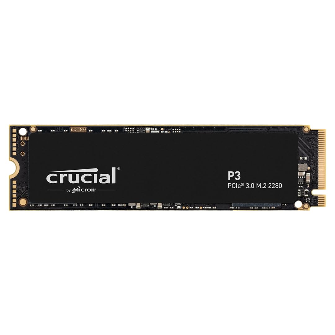کریتی پی 3 500 گیگابایت پی سیئی ای 3.0 3 بعدی NAND NVMe ام.2 اس‌اس‌دی، تا 3500 مگابایت بر ثانیه CT500P3SSD8، مشکی 500 گیگابایت پی3