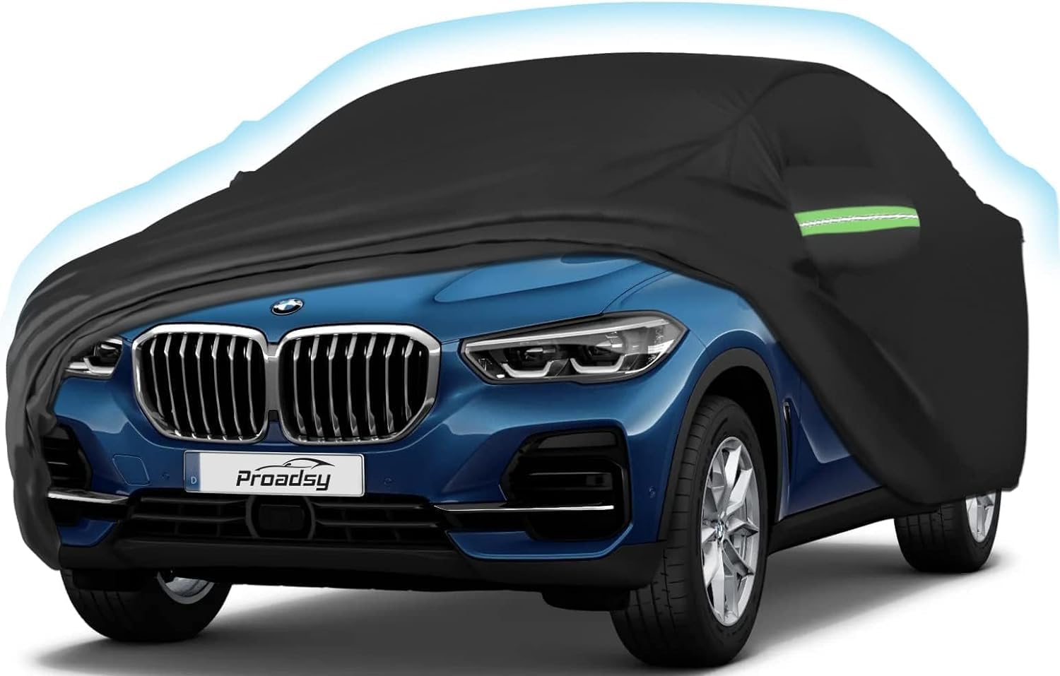 کاور خودرو Proadsy برای BMW X5 سال‌های ۲۰۰۷ تا ۲۰۲۲ و ۲۰۲۳، ضدآب و ضد باد برای خودروها، مقاوم در برابر برف، باران، تگرگ آفتاب و پرتگاه UV، کاور کامل خارجی و داخلی خودرو، رنگ مشکی