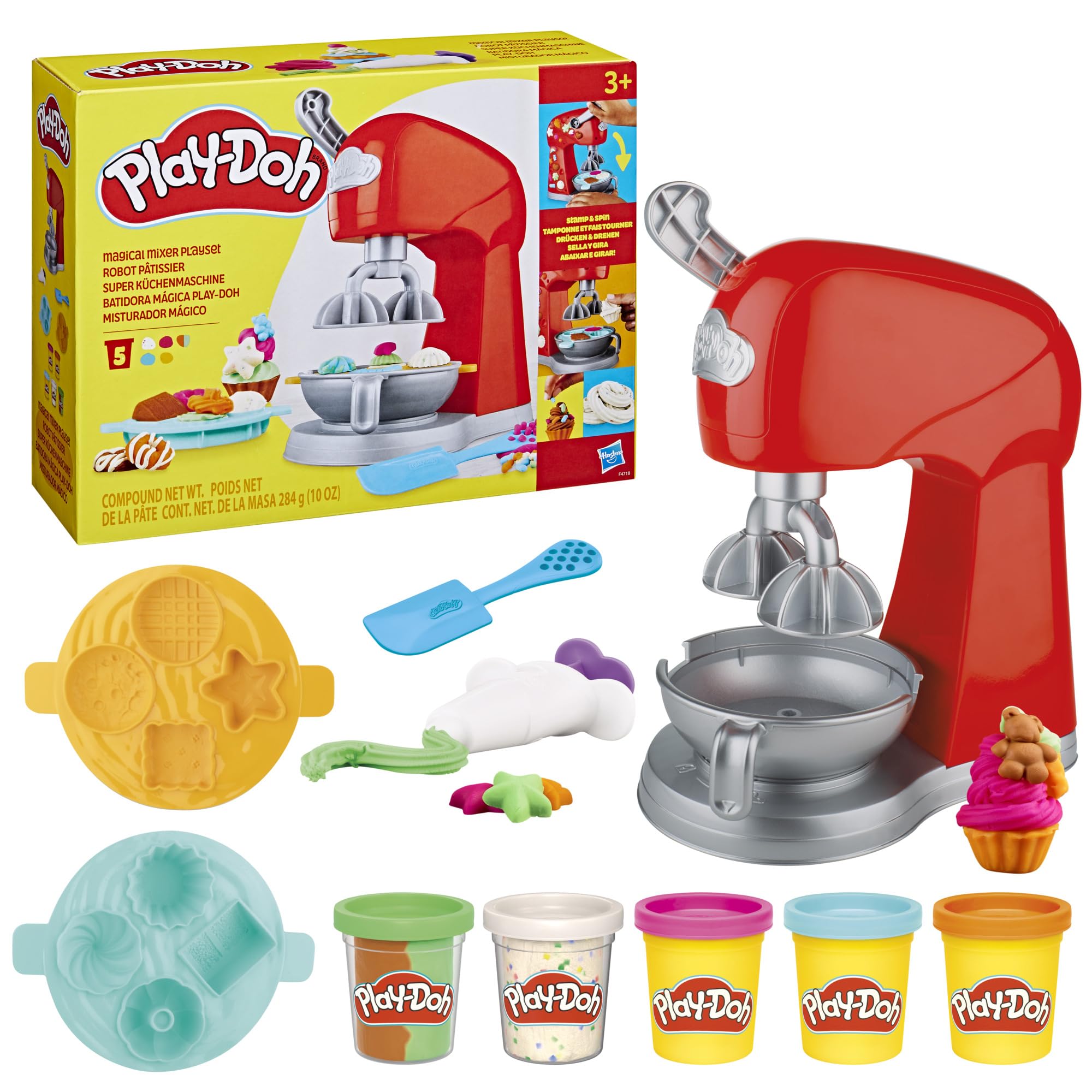 مجموعه بازی مخلوط کن جادویی Play-Doh Kitchen Creations، مخلوط کن اسباب بازی با لوازم آشپزخانه اسباب بازی، هنر و صنایع دستی برای کودکان ۳ سال به بالا