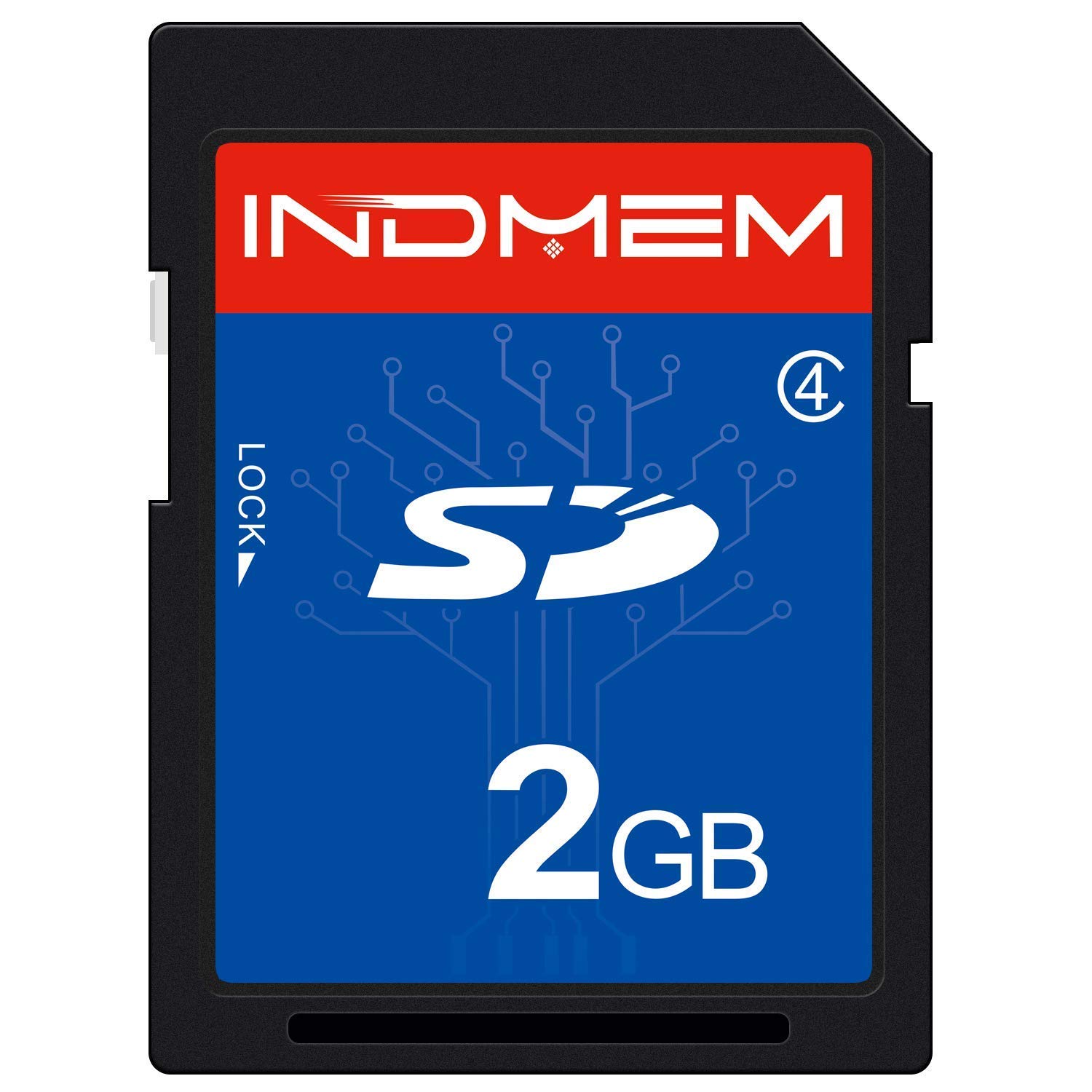 کارت حافظه INDMEM SD 2GB کلاس ۴ کارت حافظه فلش ۲گیگابایتی SLC استاندارد کارت‌های حافظه دیجیتال امن (۱ عدد)