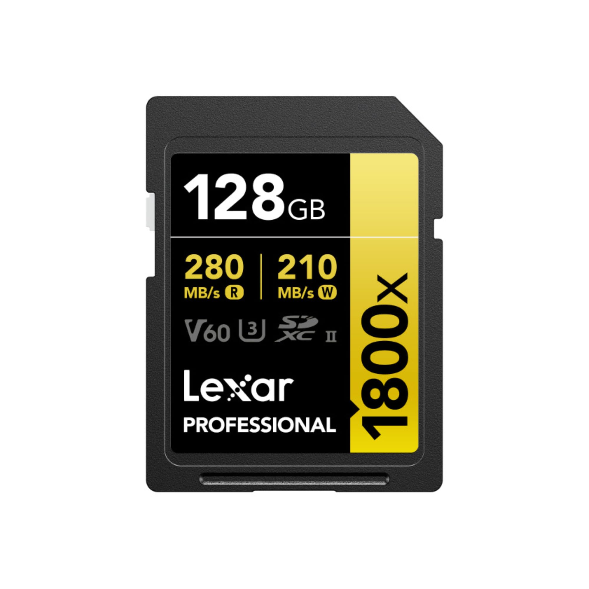 کارت حافظه‌ی Lexar 128GB Professional 1800x UHS-II SDXC (سری طلا)