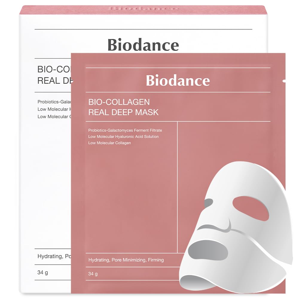 ماسک عمیق BIODANCE Bio-Collagen Real Deep Mask، ماسک شبانه نیمه شبانه، کاهش منافذ پوست، افزایش ارتجاع پوست، 34 گرم x4ea 4 عدد (بسته یک عددی) 4
