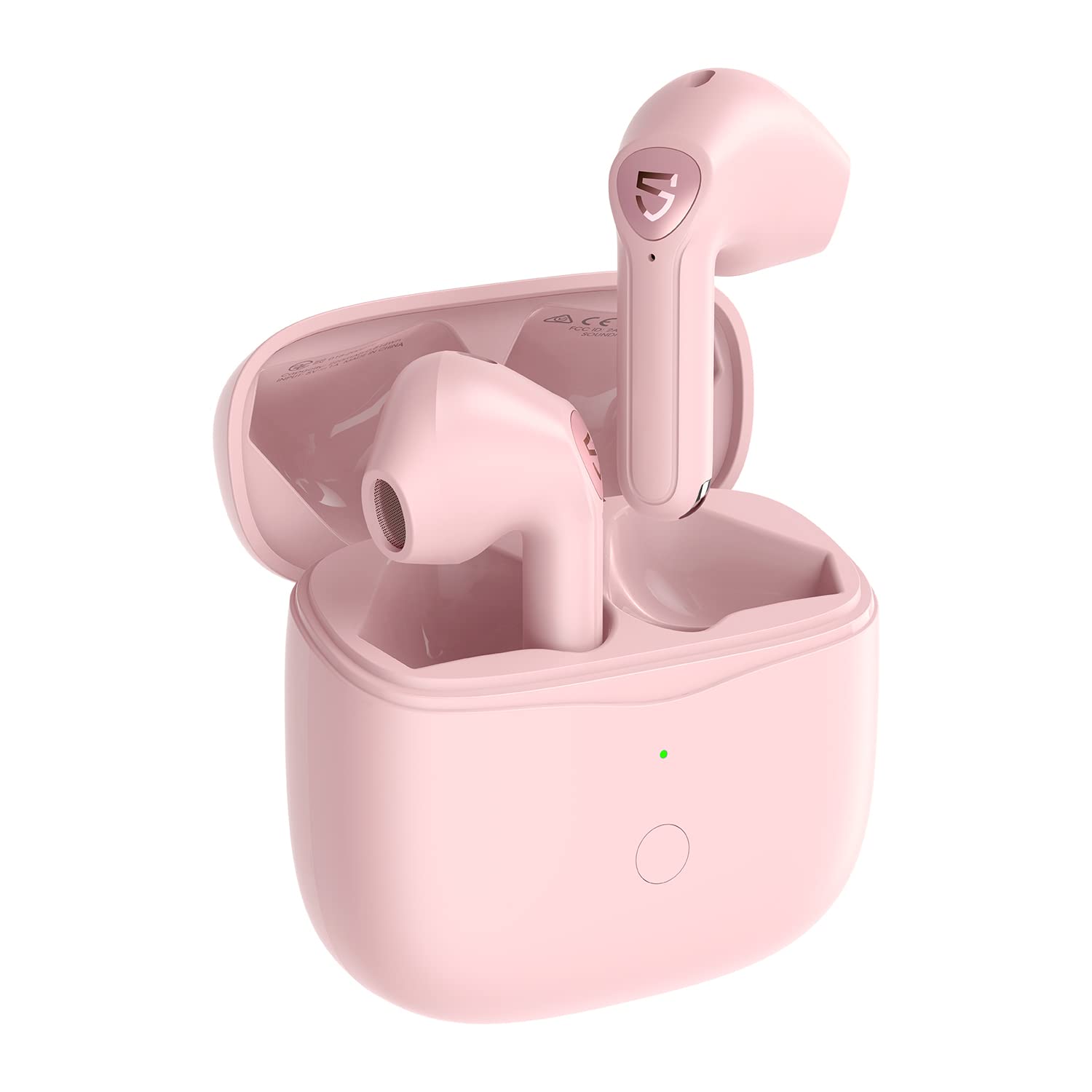 هدفون بی‌سیم SoundPEATS Air3 Mini با بلوتوث V5.2، Qualcomm QCC3040 و aptX-Adaptive، صداگیری 4-mic و لغو نویز CVC 8.0، تکنولوژی TrueWireless Mirroring، شناسایی درگوش (صورتی)