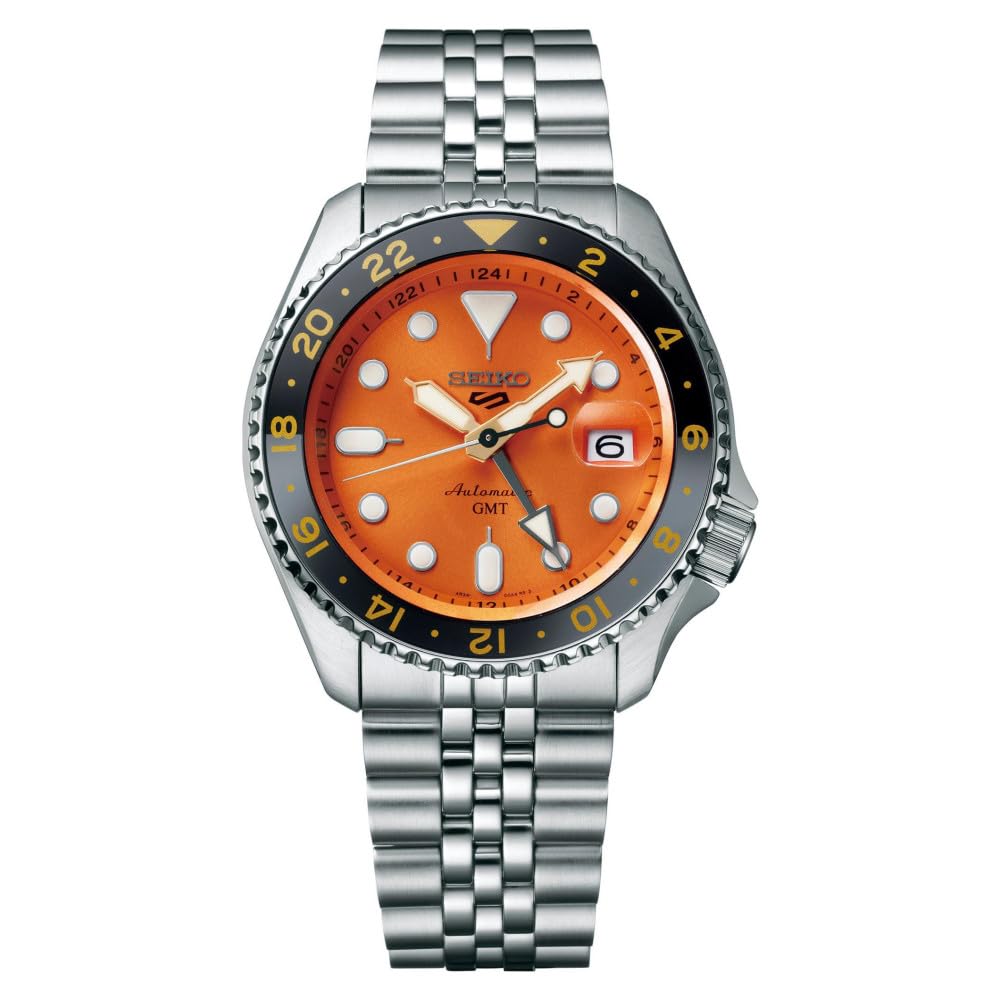 ساعت مردانه اتوماتیک سیاه زرد Seiko 5 Sports SSK GMT صفحه شماره SSK001K1