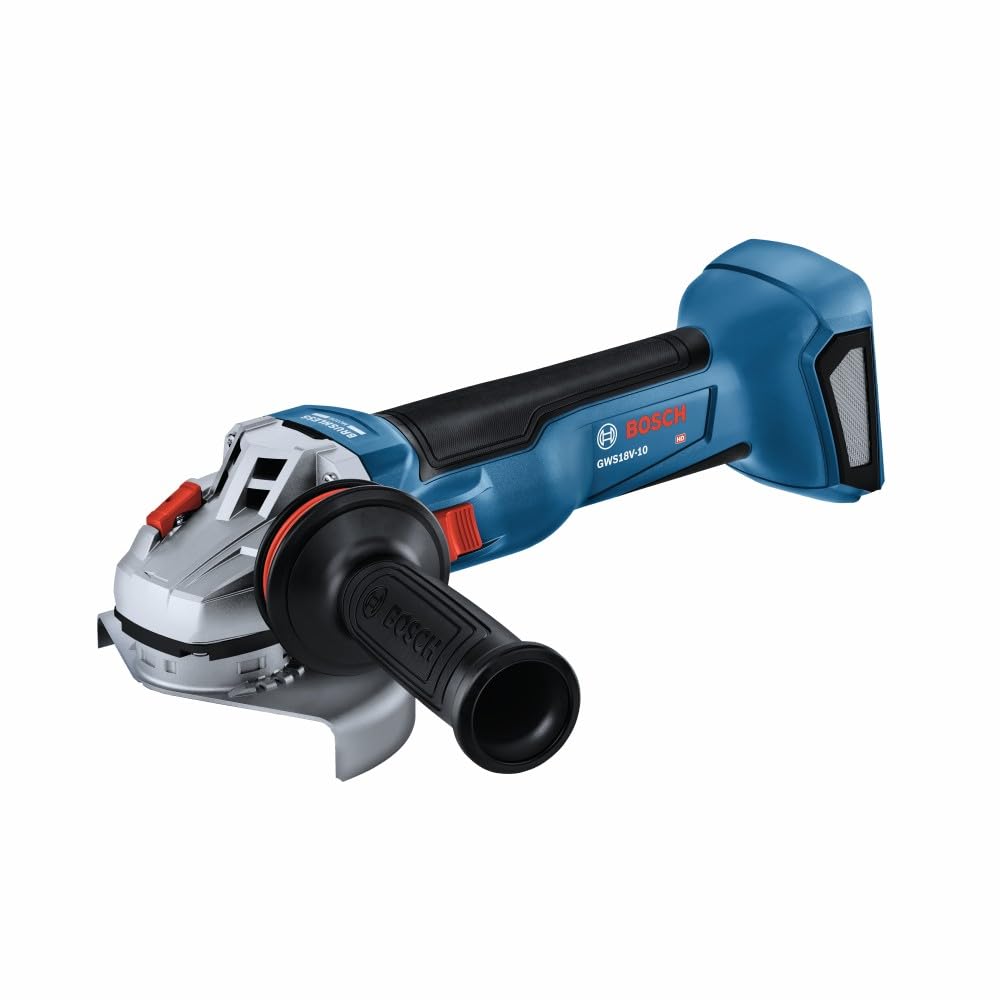 سنگ‌زن برقی 18 ولت 4-1/2 - 5 اینچ بدون لوازم جانبی با سوییچ اسلاید BOSCH GWS18V-10N با موتور براشلس