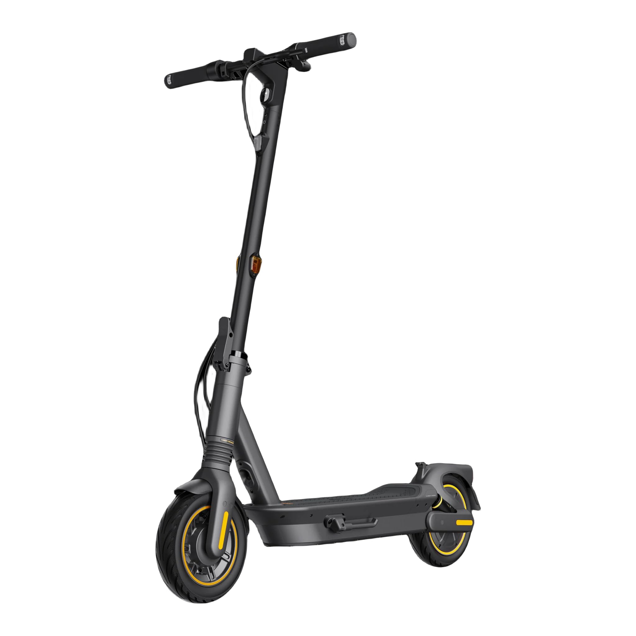 نهایی‌مدل گوینگام KickScooter Max G2 توسط سگوی | برد معمولی به 50 کیلومتر | سوسپانسیون جلو هیدرولیک و سوسپانسیون عقب دوتایی | تایرهای لاستیکی بی‌دورای خودبندی RideyLONG™ | سیاه