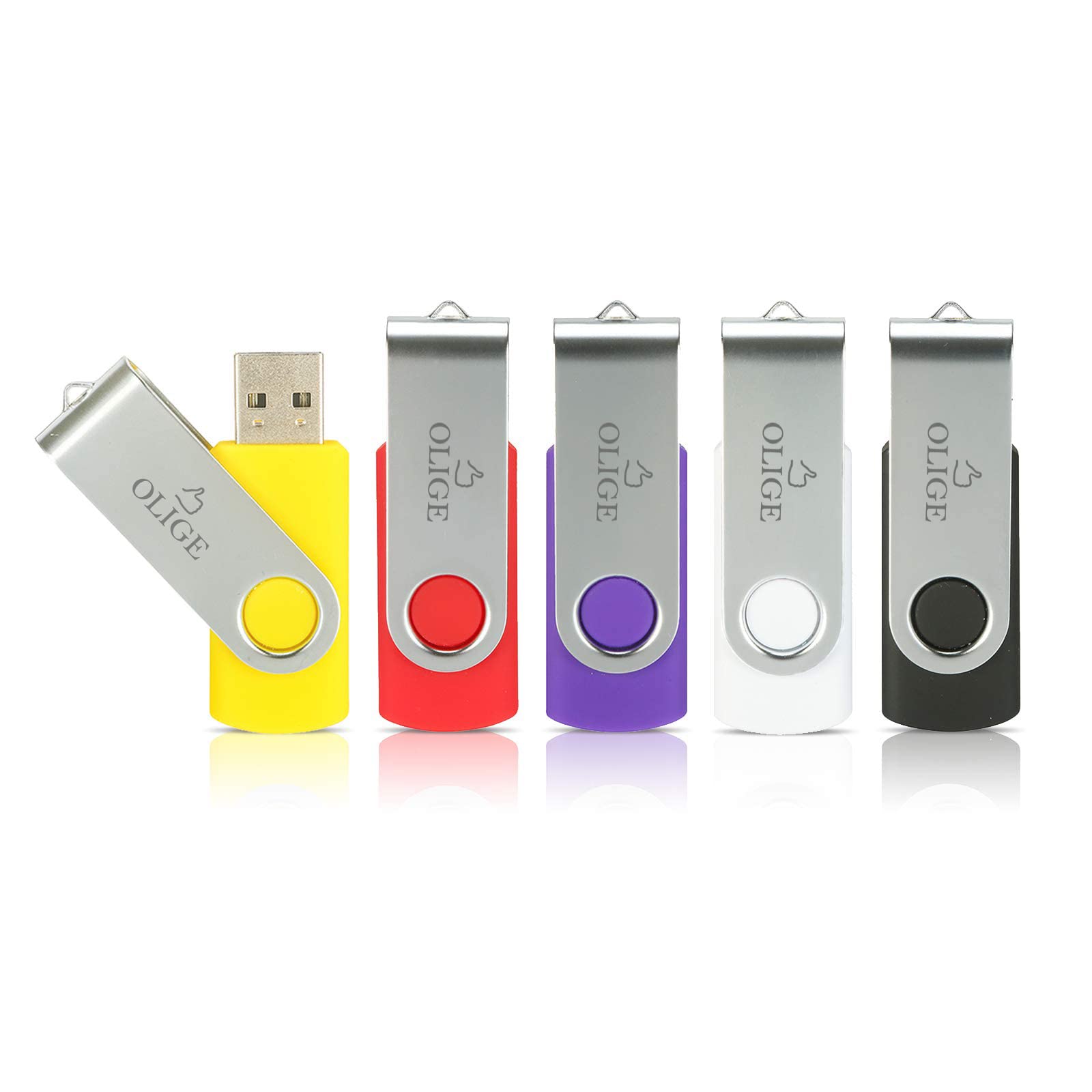 5 عدد فلش USB 8 گیگابایتی درایو شناور کلید-زنجیر USB استیک (5 رنگ مختلط: زرد، قرمز، بنفش، سفید، سیاه، 8 گیگابایت) 8 گیگابایت-5 عدد زرد/قرمز/بنفش/سفید/سیاه