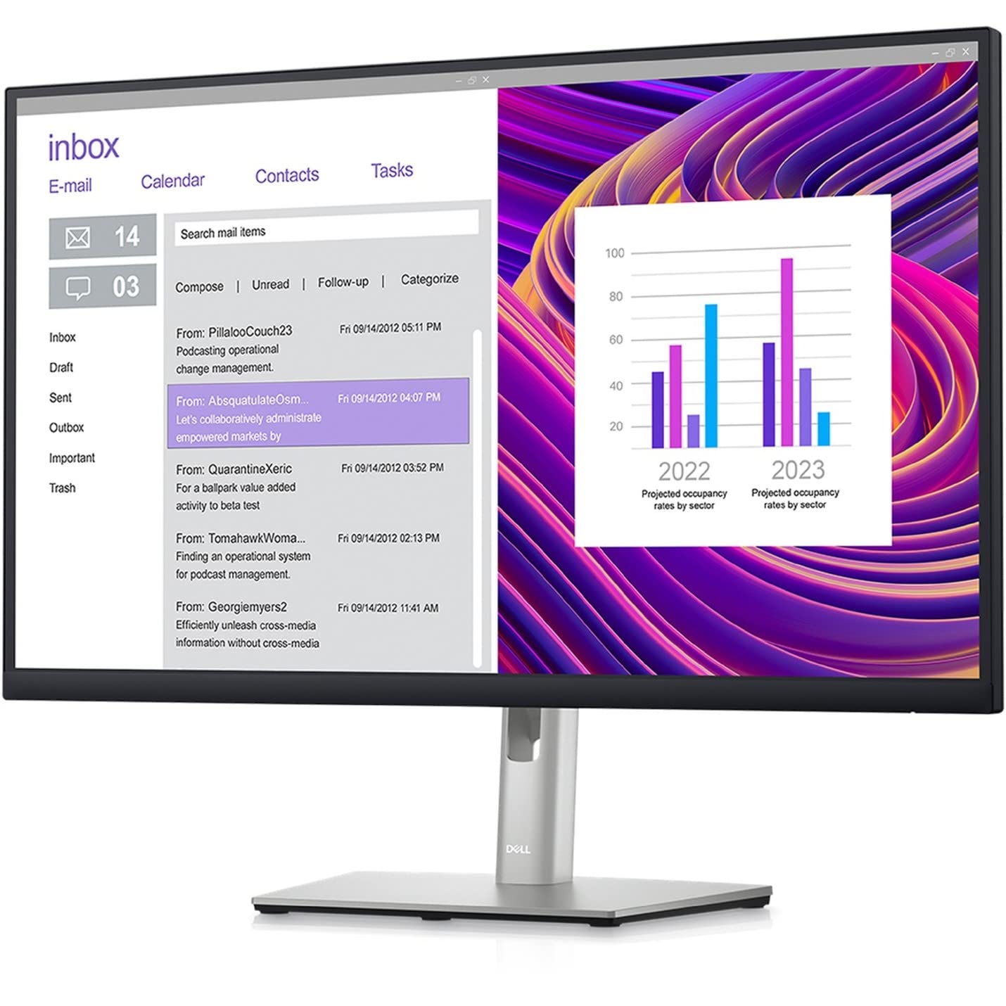 مانیتور Dell P2723DE 27 اینچ صفحه نمایش مایع QHD WLED - 16:9 - سیاه، نقره ای