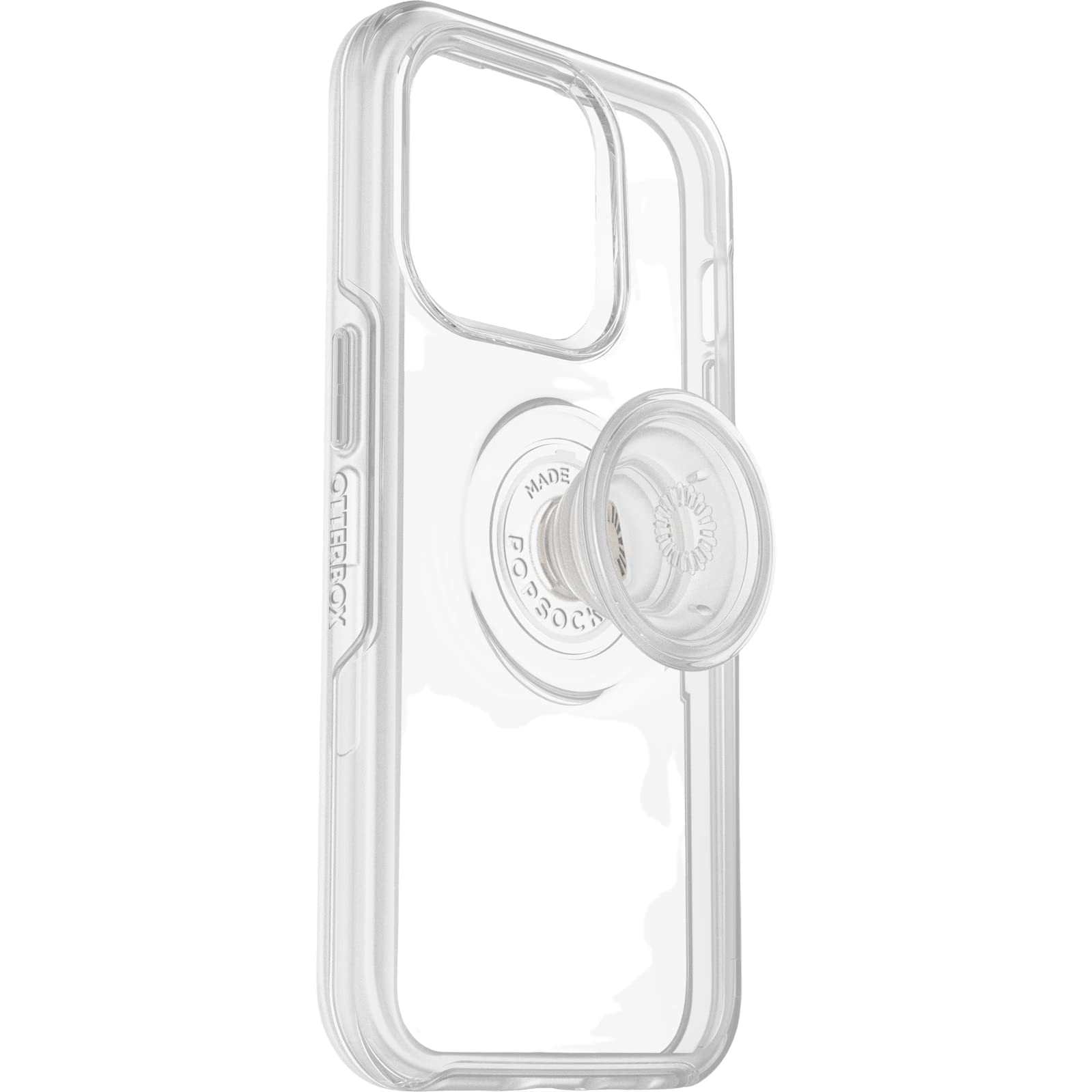 جعبه OtterBox Otter+Pop برای آیفون 14 Pro، ضدضربه، محافظتی با کیفیت با PopSockets PopGrip، 3 برابر تست شده به استاندارد نظامی، شفاف، شفاف آیفون 14 Pro