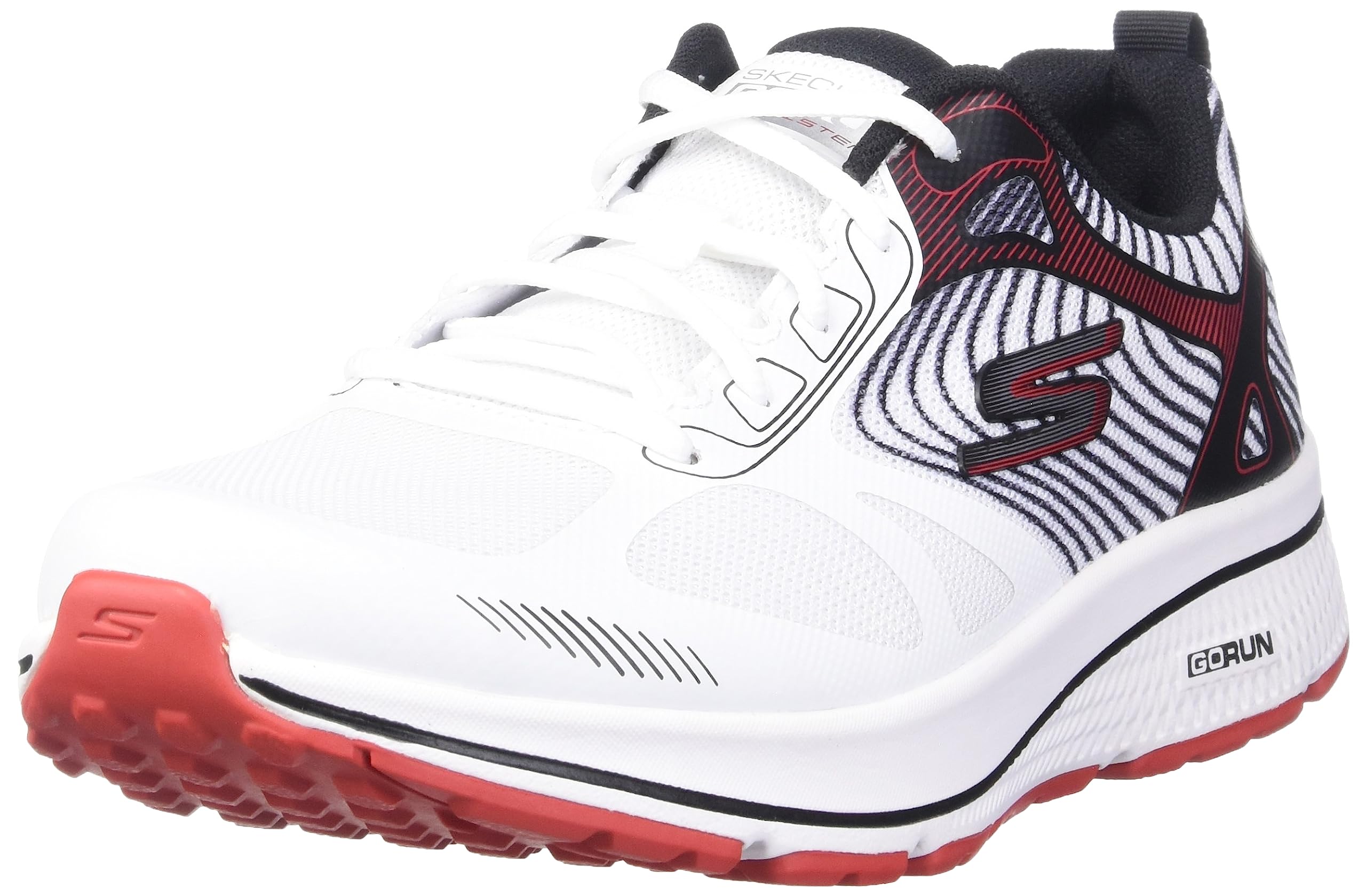 Skechers Go Run Consistent - کفش عملکردی دویدن و پیاده‌روی، کتانی مردانه سایز 11، سفید/مشکی/قرمز 2