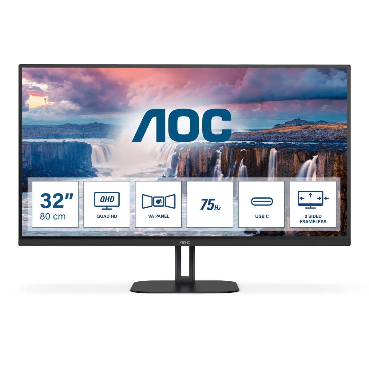 AOC Q32V5CEBK 31.5 اینچ QHD Fixed Stand