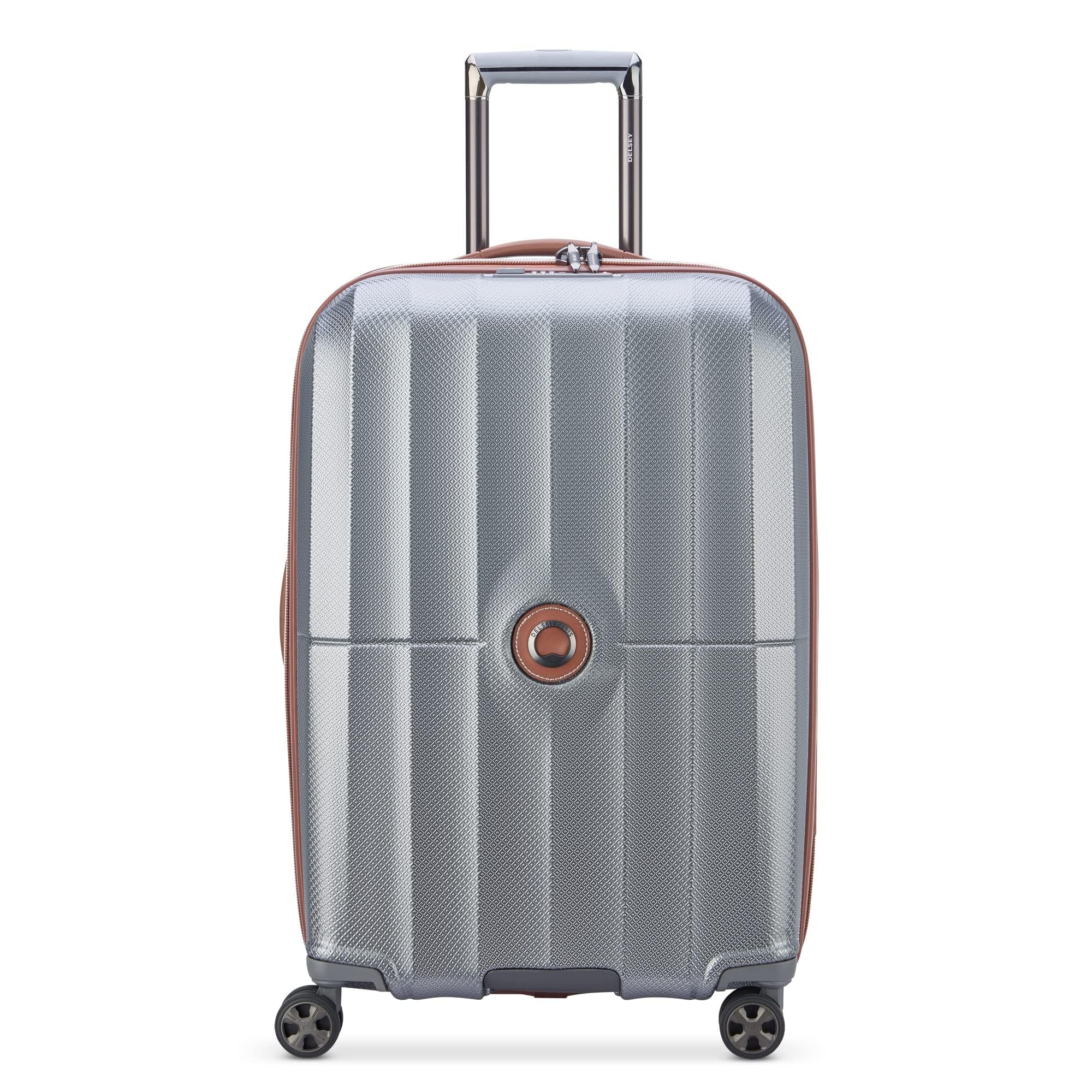 چمدان تله‌دار گسترده DELSEY PARIS St. Tropez با چرخ‌های اسپینر - متوسط اندازه 24 اینچ، پلاتینوم