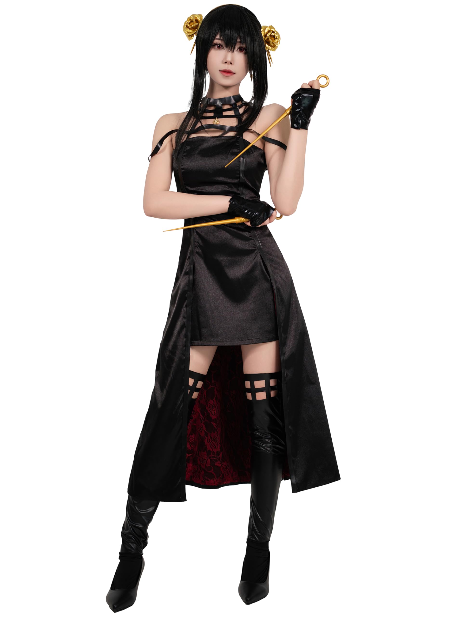 لطفاً لباس کاخ‌های تیغ تند برگزینید، زنانه اوسیاس XL costume Yor Forger برای نقش اول Yor Briar Thorn Princess cosplay.
