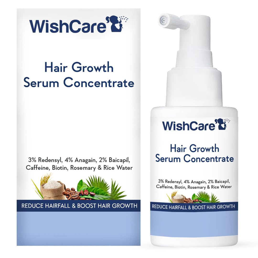 سرم رشد موی WishCare - 3٪ Redensyl، 4٪ Anagain، 2٪ Baicapil، کافئین، بیوتین و آب برنج - سرم موی رزماری برای کنترل ریزش مو و رشد مو 30 میلی لیتر