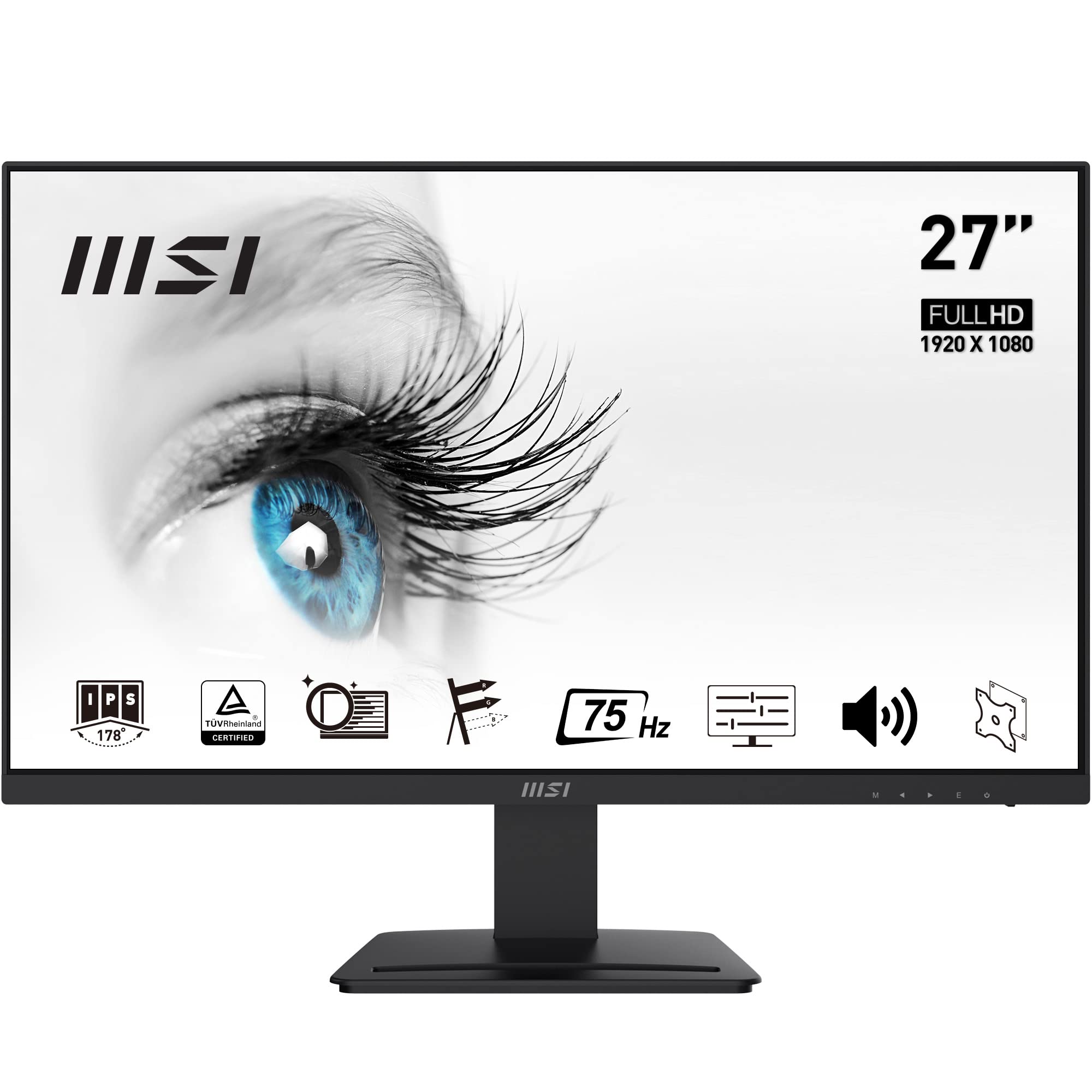 مانیتور MSI PRO MP273 با ابعاد 27 اینچ و رزولوشن 1080p و نرخ تازه‌سازی 75Hz