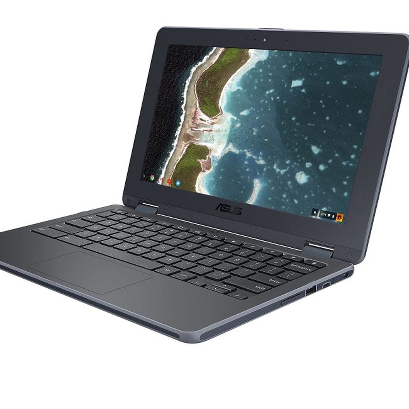 لپ تاپ ASUS نوساز - Chromebook Flip C213S با صفحه نمایش لمسی 11.6 اینچی، پردازنده Intel® Celeron® N3350 با سرعت 1.1 گیگاهرتز / رم 4 گیگابایت / حافظه داخلی 32 گیگابایت SSD/ گرافیک Intel HD Graphics 500. رنگ مشکی