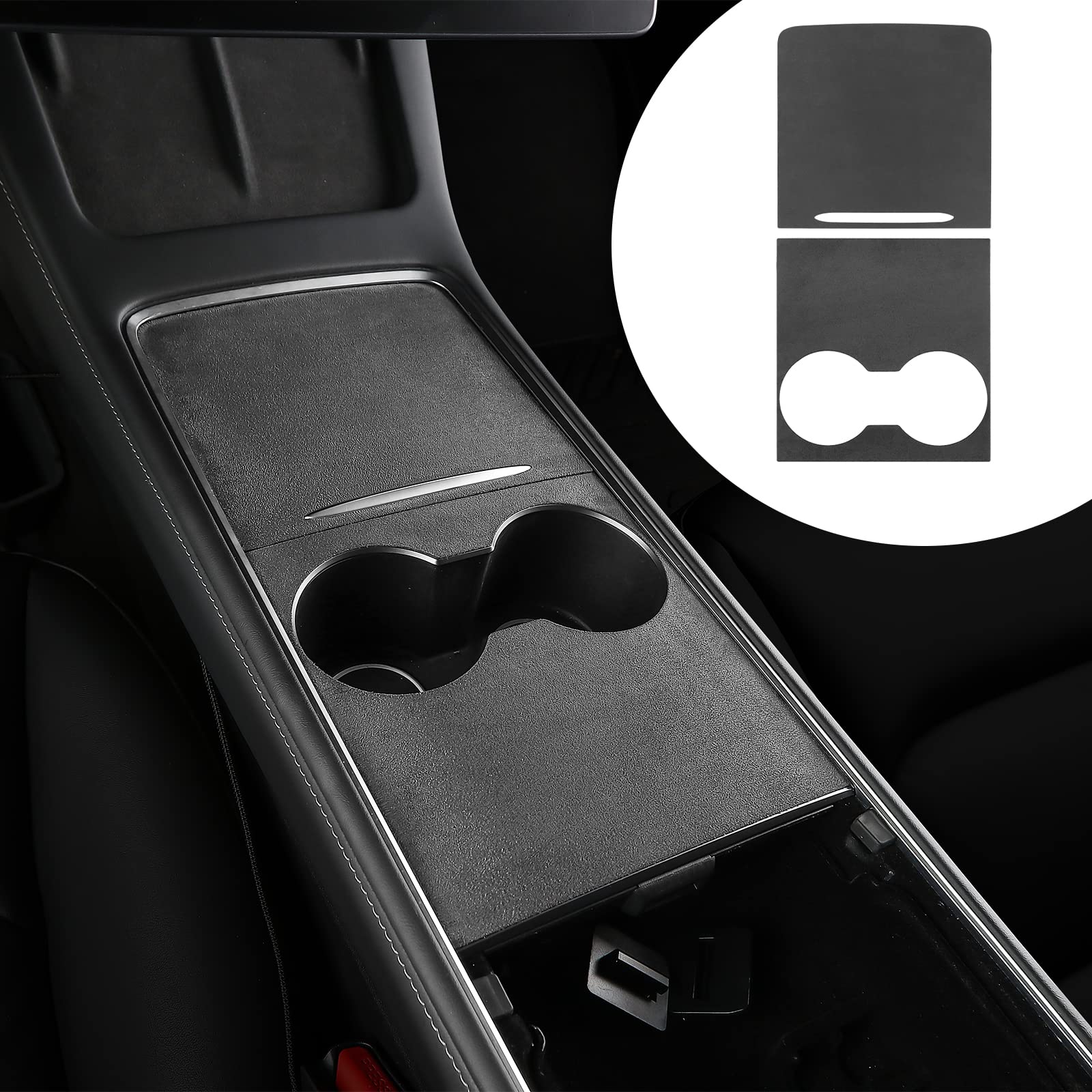 پوشش مركزی مركزی Tesla Model Y Model 3 Wrap Kit Flocked Accessories 2021 2022 2023 (نخره)