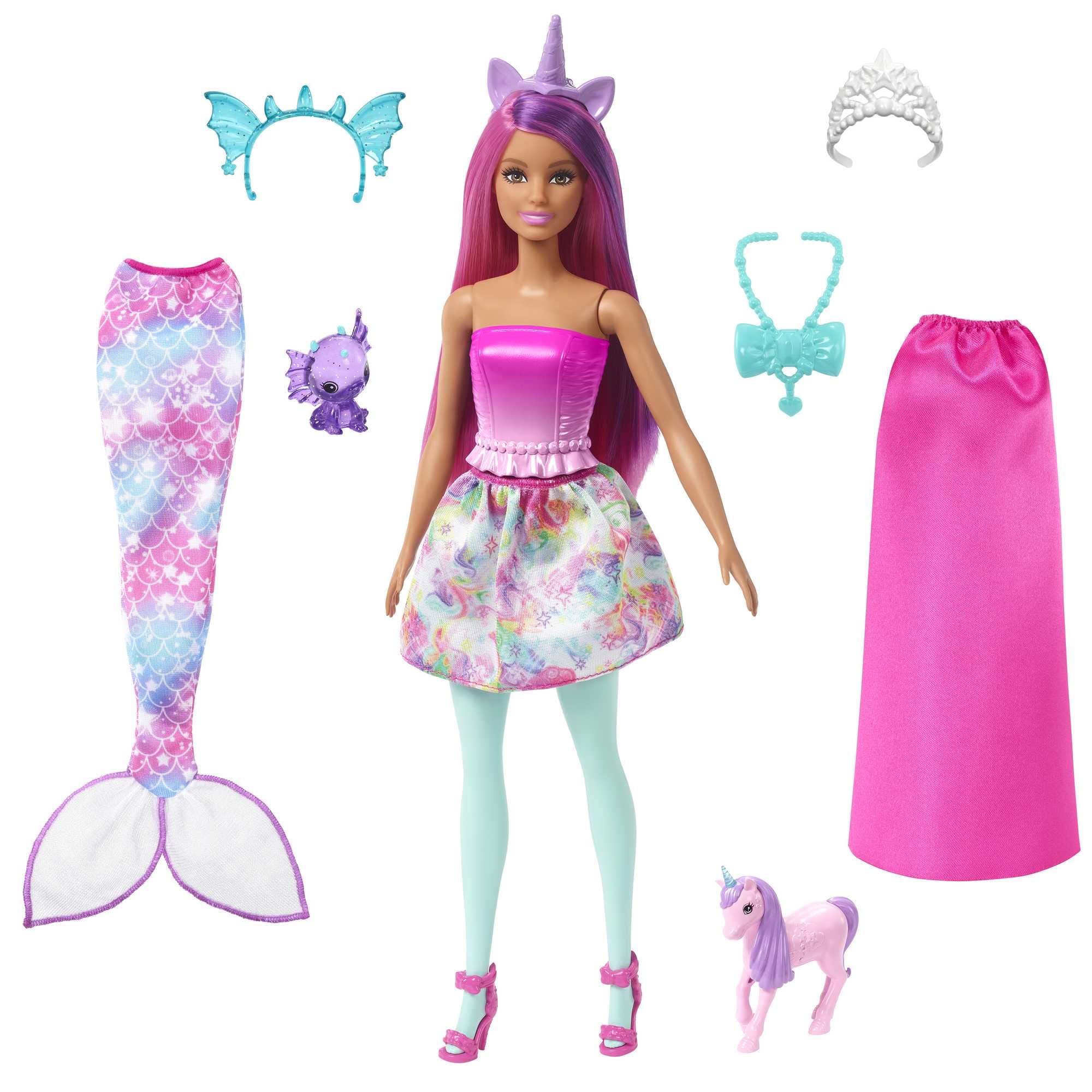 عروسک باربی Barbie™ Dreamtopia Dress-Up Barbie و حیوانات فانتزی
