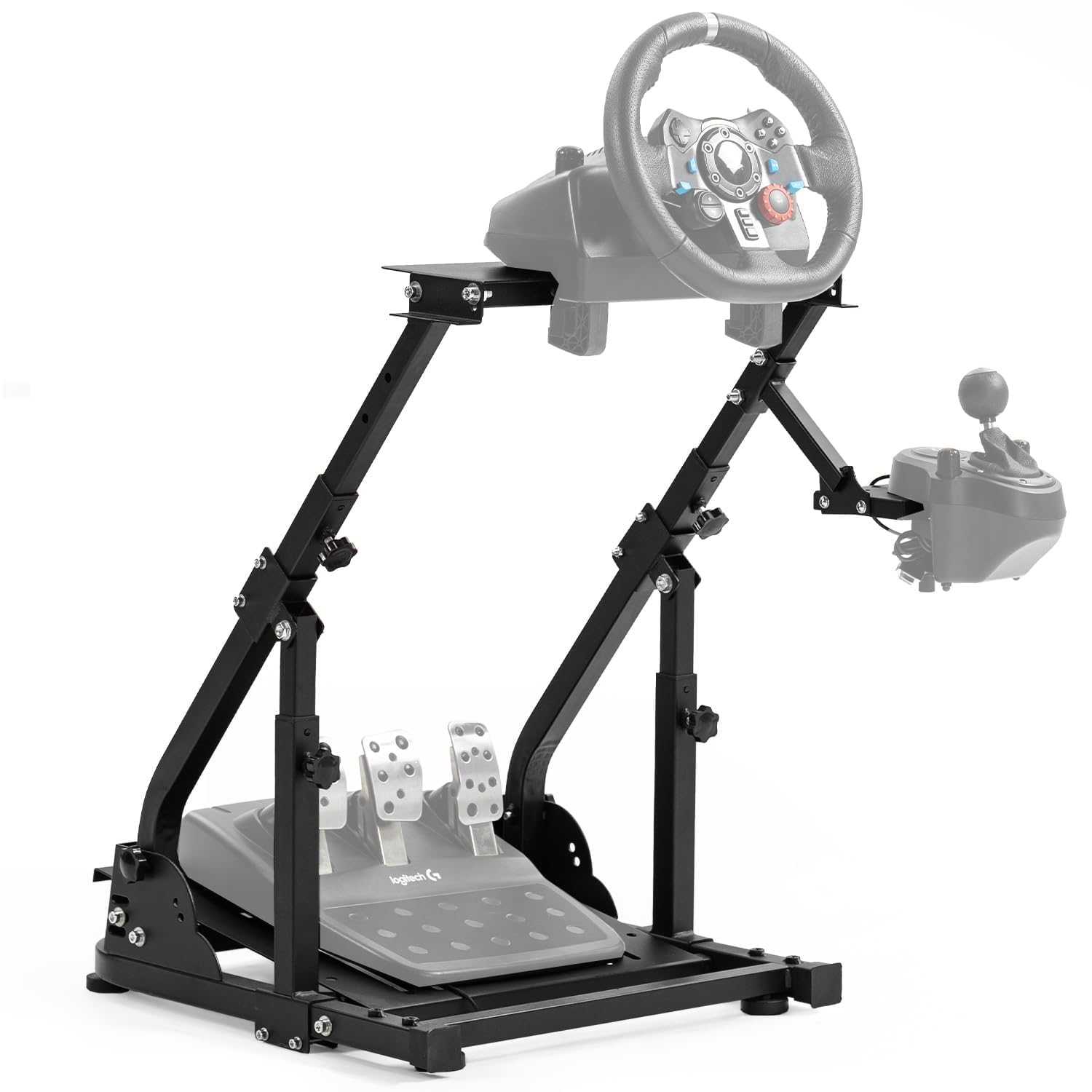 Minneer G920 Racing دارای استند فرمان با مکان جایگذاری شیفتر، استند فرمان طراحی شده برای سازگاری با Logitech G923 G29 G920، Thrustmaster T150 T300 TMX، Xbox، PS4، PC، فرمان و پدالها شامل نمی‌شود