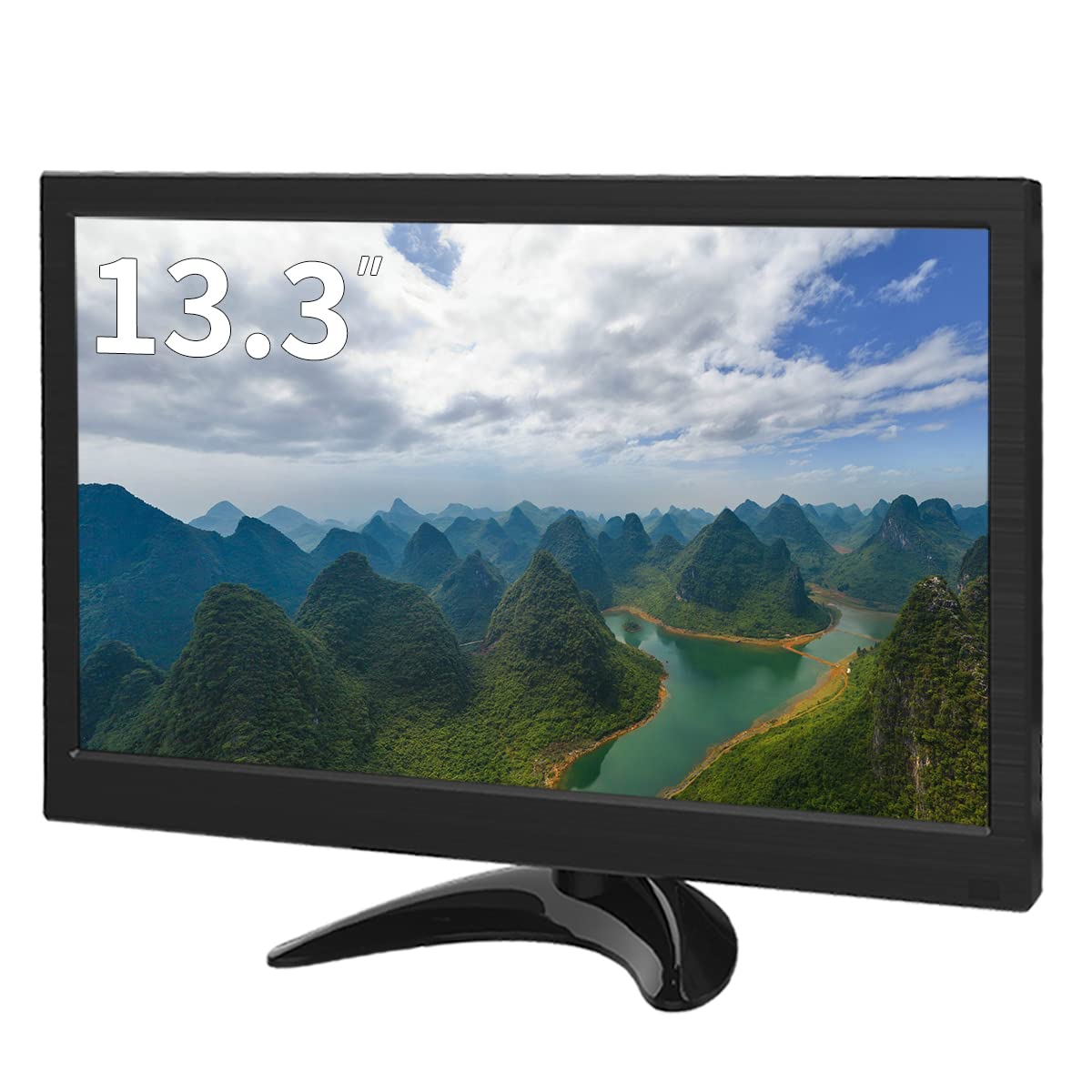 نمایشگر قابل حمل NA 13.3 اینچ با کیفیت تصویر HD 1366x768 با ورودی HDMI/VGA/USB/AV برای Fire Stick، کامپیوتر، کامپیوتر شخصی، آشپزخانه - سازگار با ویندوز 7/8/10