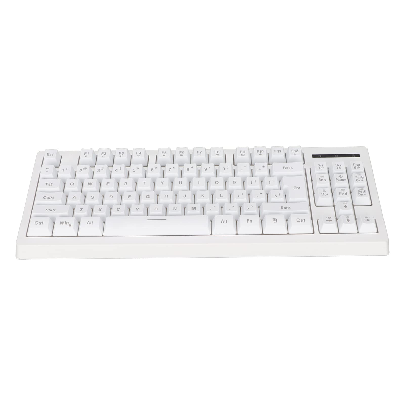 کیبورد بازی مکانیکی بی‌وینر RGB بی‌سیم، ۸۷ کلیده با نورپردازی LED، دارای باتری قابل شارژ، گیرنده USB ۲.۴G، کیبورد کامپیوتری با طراحی ارگونومی برای گیمرهای PC (سفید)