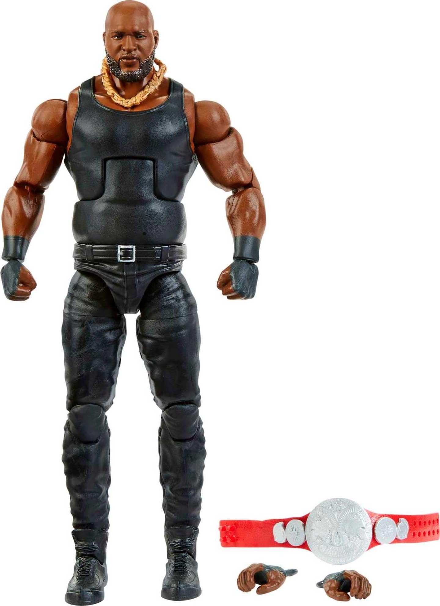 مجسمه اکشن WWE Omos Elite Collection از شرکت Mattel، دارای مفاصل دلوکس و جزئیات مشابه واقعیت با لوازم جانبی معروف، 6 اینچی